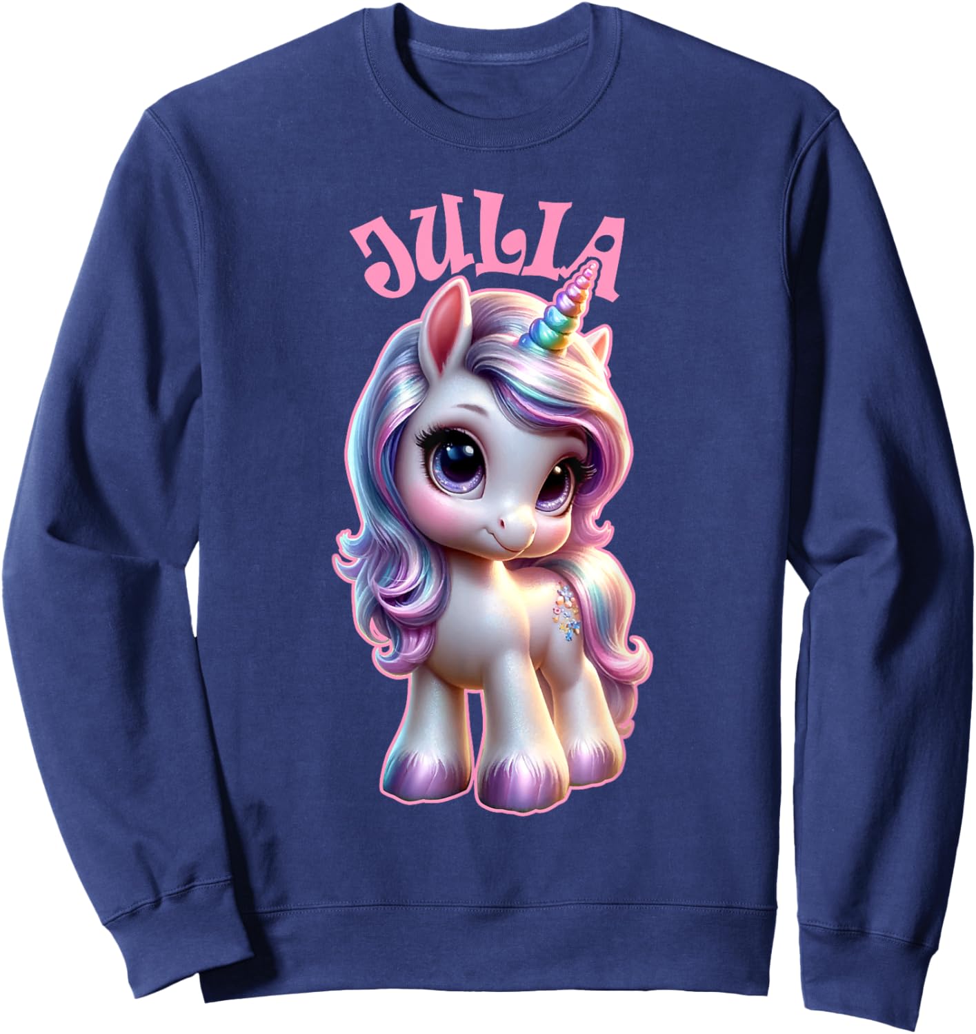 Julia Cute Unicorn Design for Girls Name Julia Sweatshirt - Sweatshirt | Navy