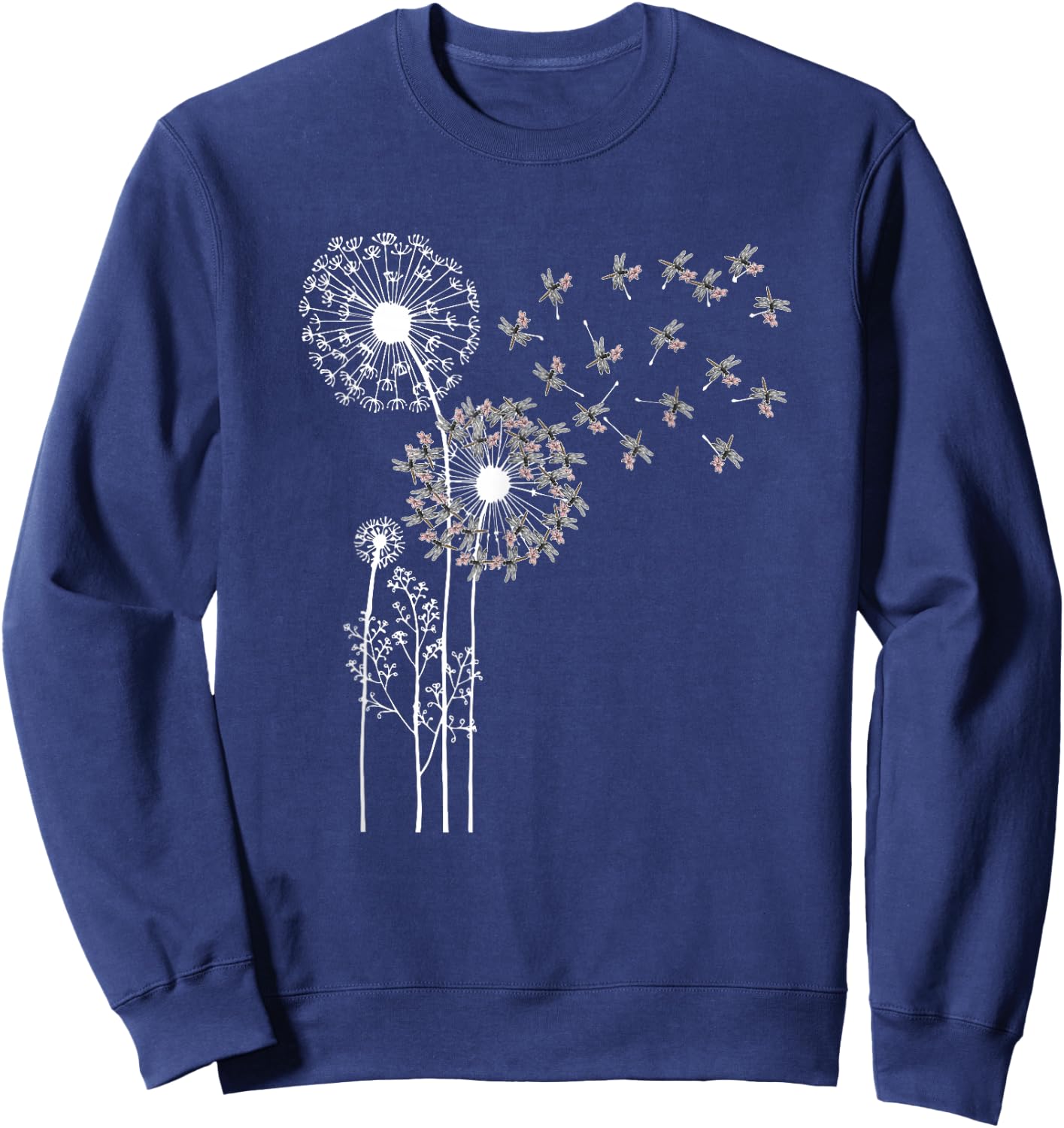 Forest Animal Insect Dandelion Dragonfly Sweatshirt - Sweatshirt | Navy