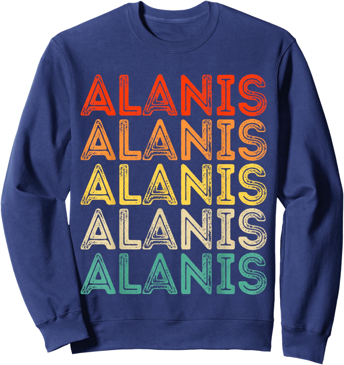 Love Heart Alanis Vintage Retro Style Black Alanis Sweatshirt - Sweatshirt | Navy