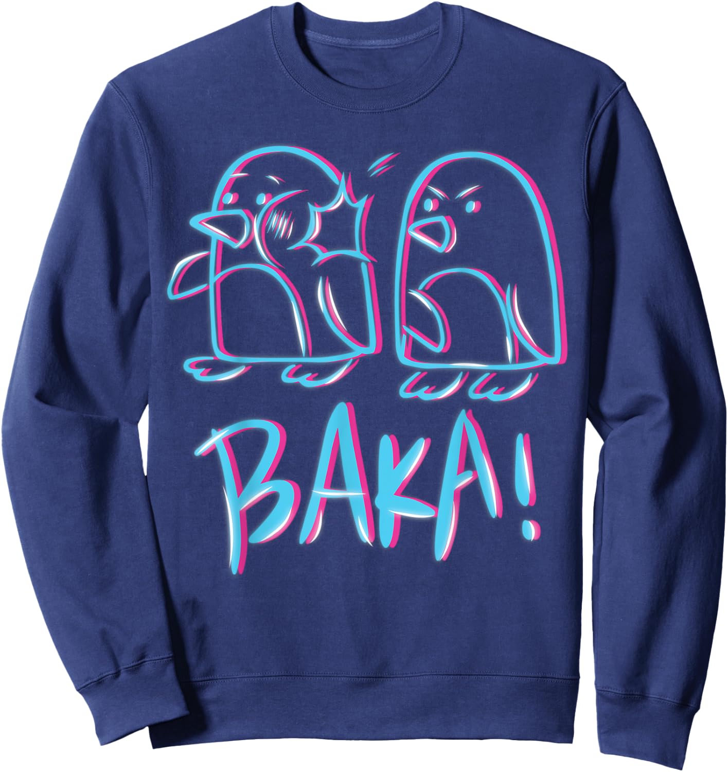 Kawaii Baka Penguin Ear Fig for Otakus, Anime and Manga Sweatshirt - Sweatshirt | Navy