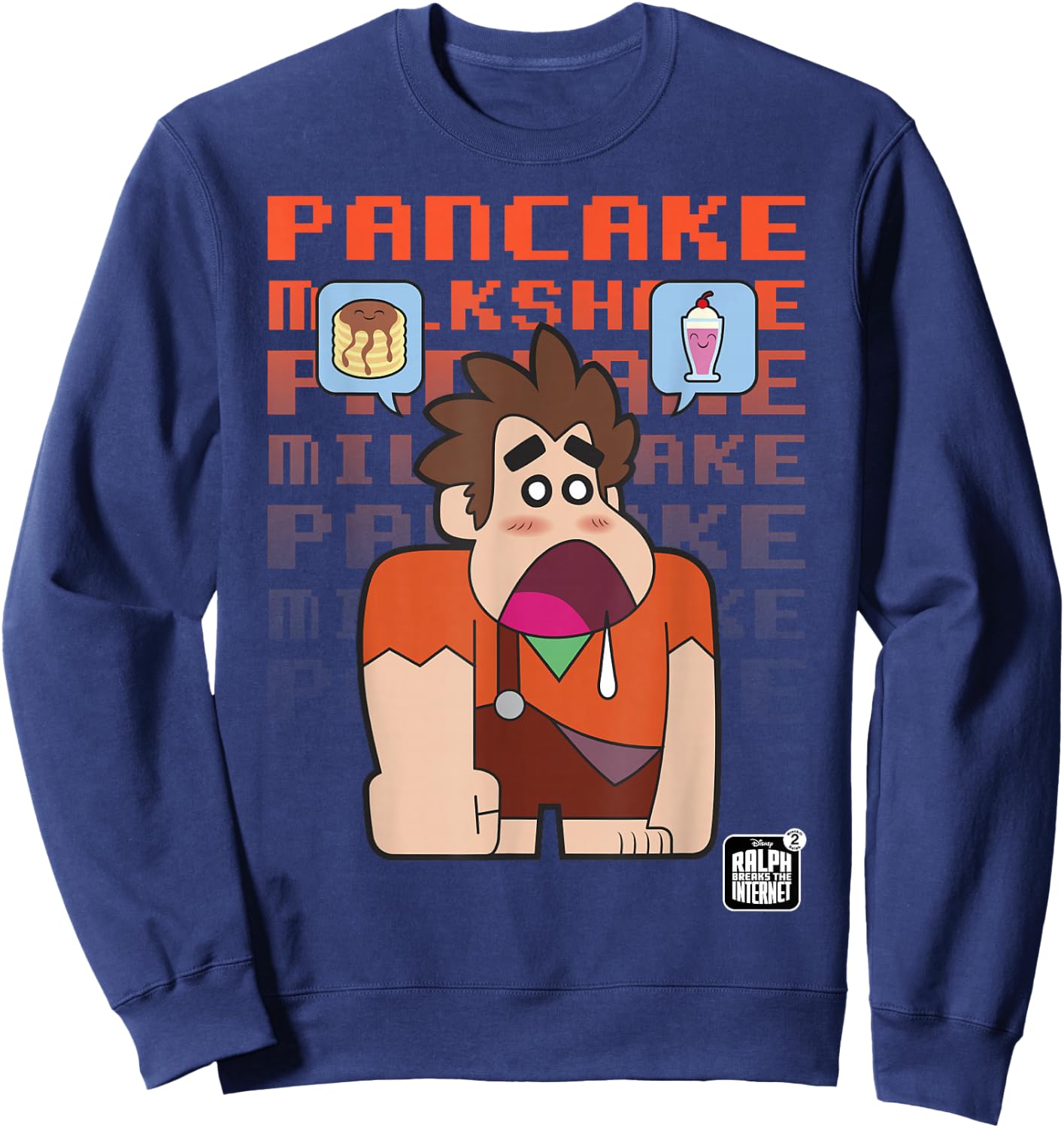 Disney Wreck-It Ralph Pancake Milkshake Stack Sweatshirt - Sweatshirt | Navy