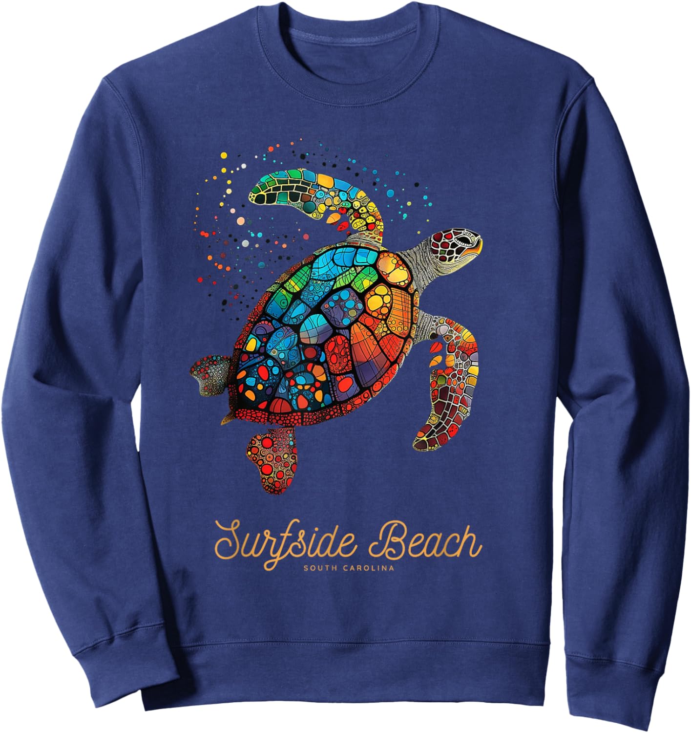 Surfside Beach South Carolina Holiday SC Vacation Sea Turtle Sweatshirt - Sweatshirt | Navy