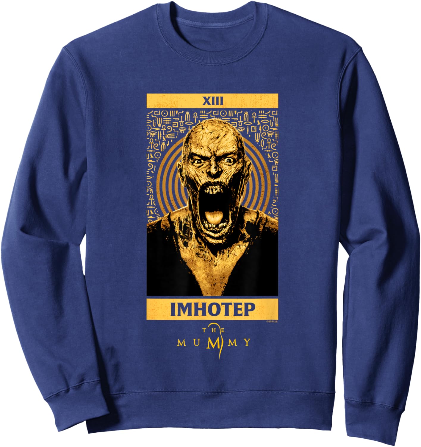 The Mummy Imhotep Tarot Card Vintage Sweatshirt - Sweatshirt | Navy