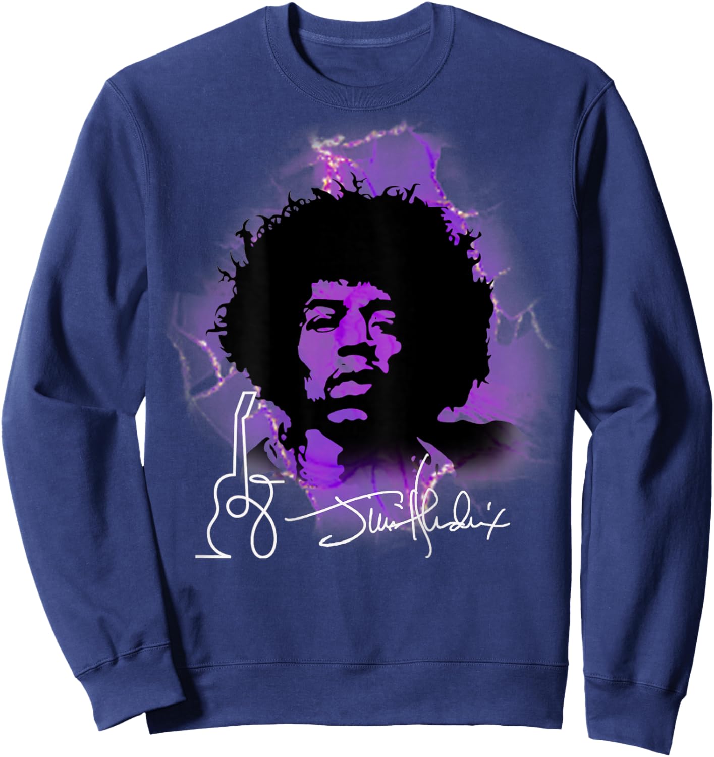 Jimi Hendrix_002_Back Printed Sweatshirt - Sweatshirt | Navy