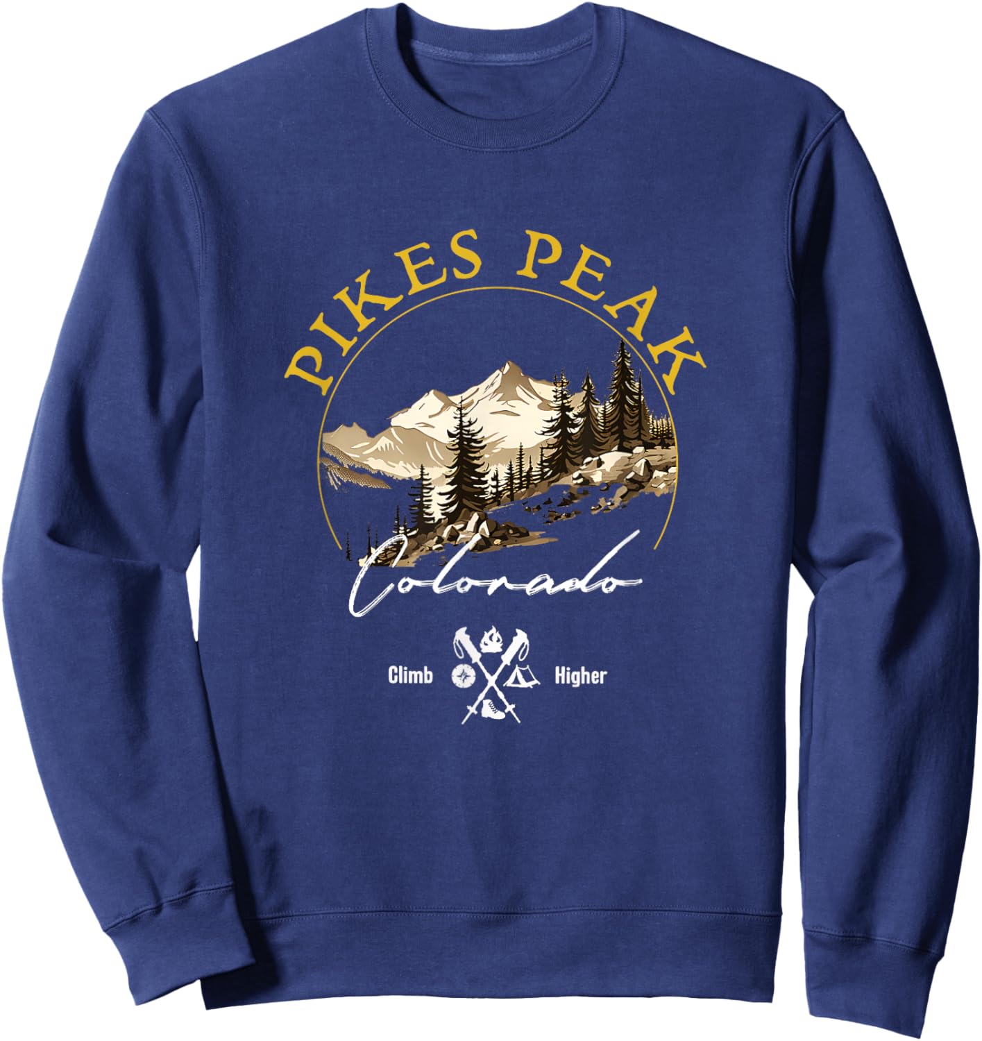 Pikes Peak Retro Vintage Apparel - Pikes Peak Souvenir Sweatshirt - Sweatshirt | Navy