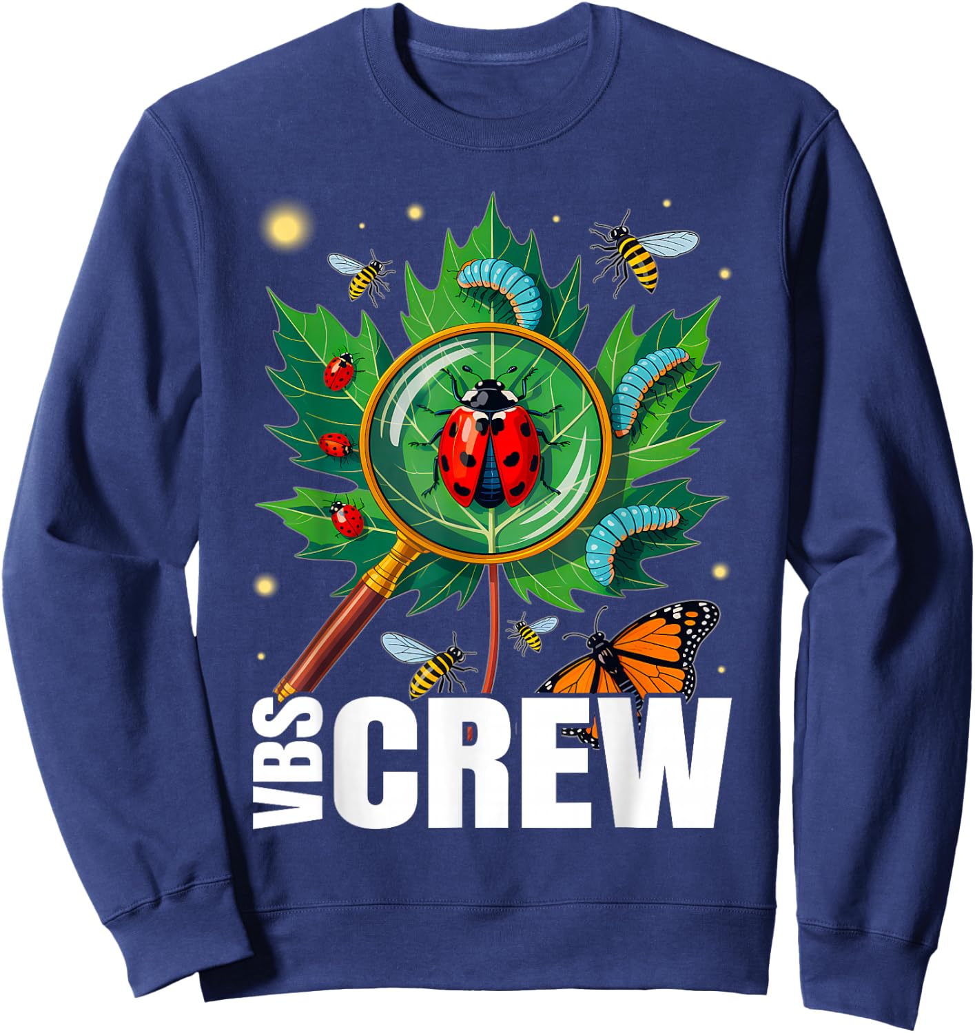 Crew 2025 Magnified Smallest Insects Adventure Vbs Squad Sweatshirt - Sweatshirt | Navy