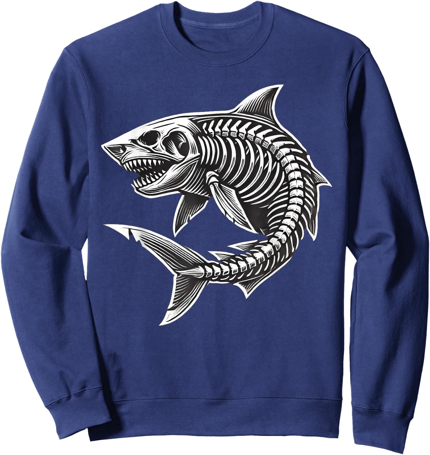 Shark Skeleton Halloween Sweatshirt - Sweatshirt | Navy
