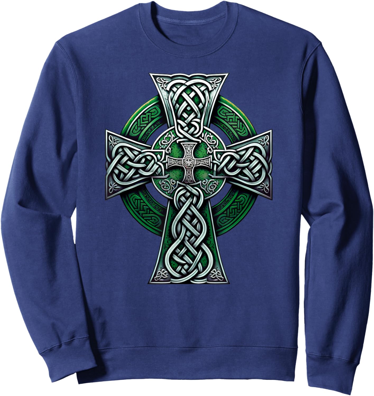 Irish Celtic Cross Knot Christian Holy Trinity Scottish Celt Sweatshirt - Sweatshirt | Navy