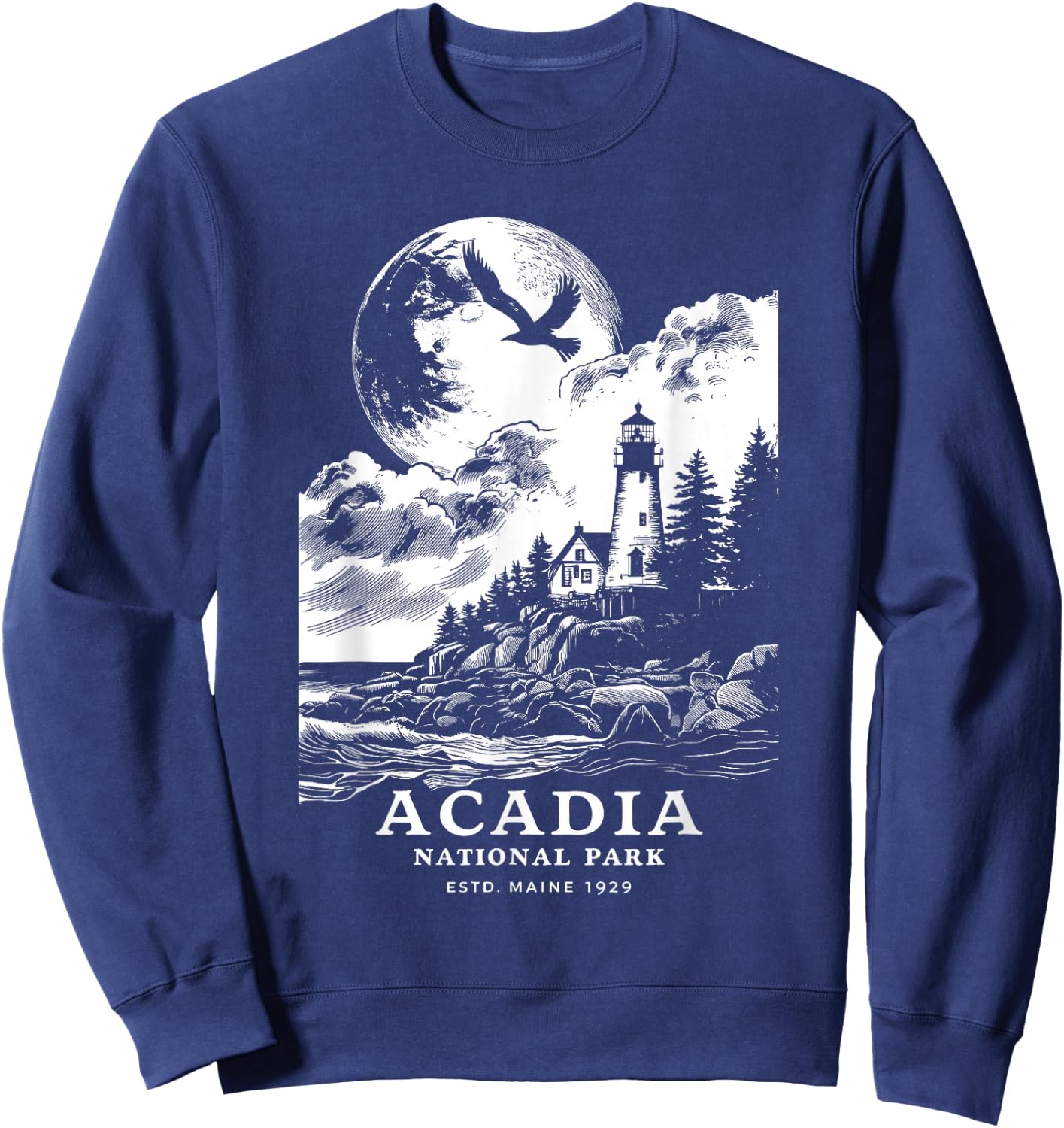 Acadia National Park Maine Vacation Souvenir Outdoors Sweatshirt - Sweatshirt | Navy