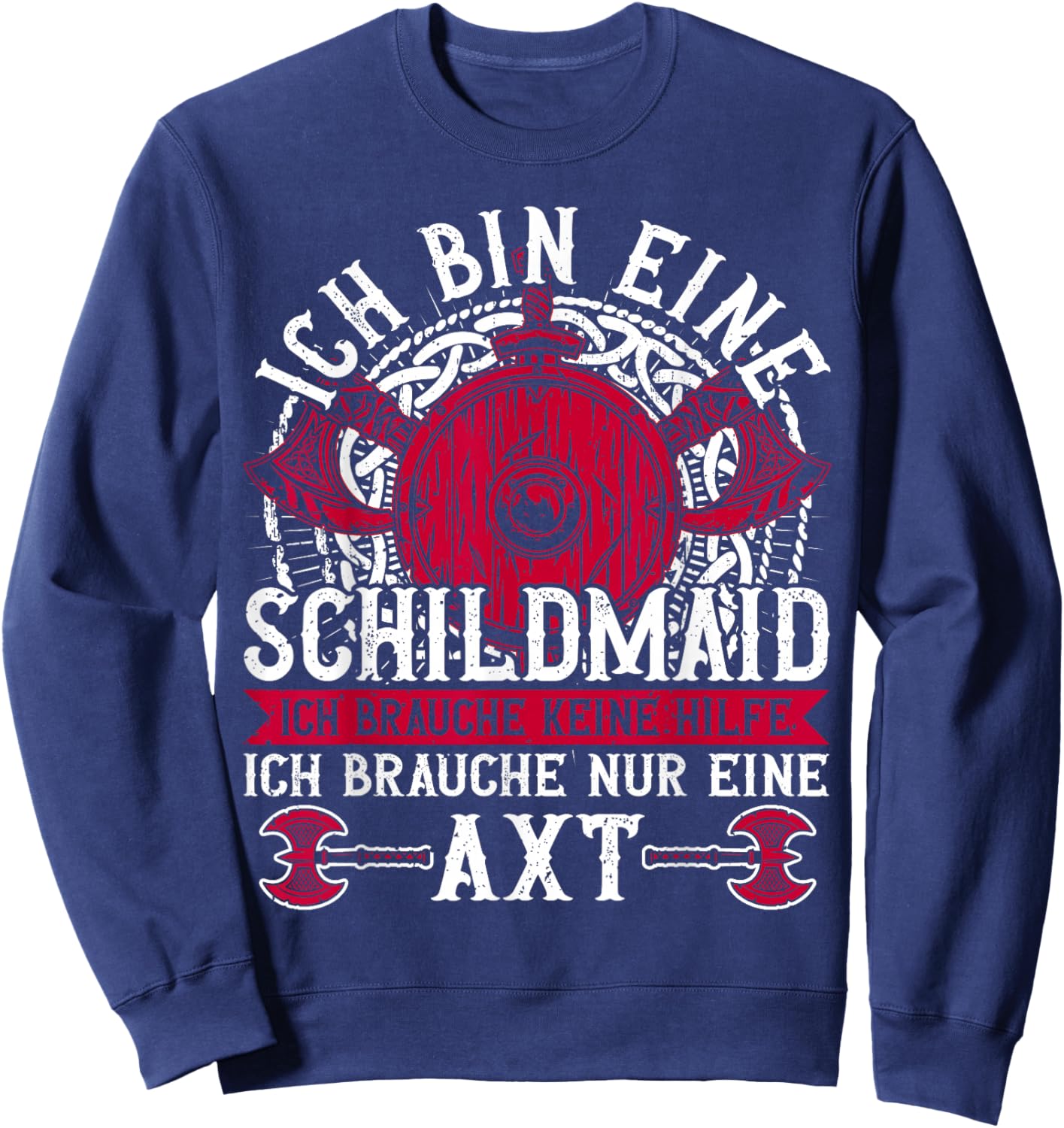 Wikinger Schildmaid Kostüm Damen, Kriegerin Wikinger Frauen Sweatshirt - Sweatshirt | Navy