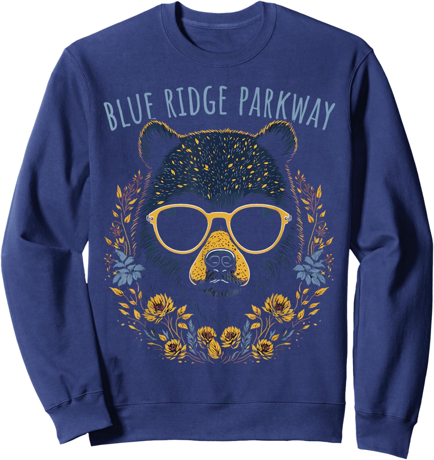 Blue Ridge Parkway USA Fun Bear Design Sweatshirt - Sweatshirt | Navy