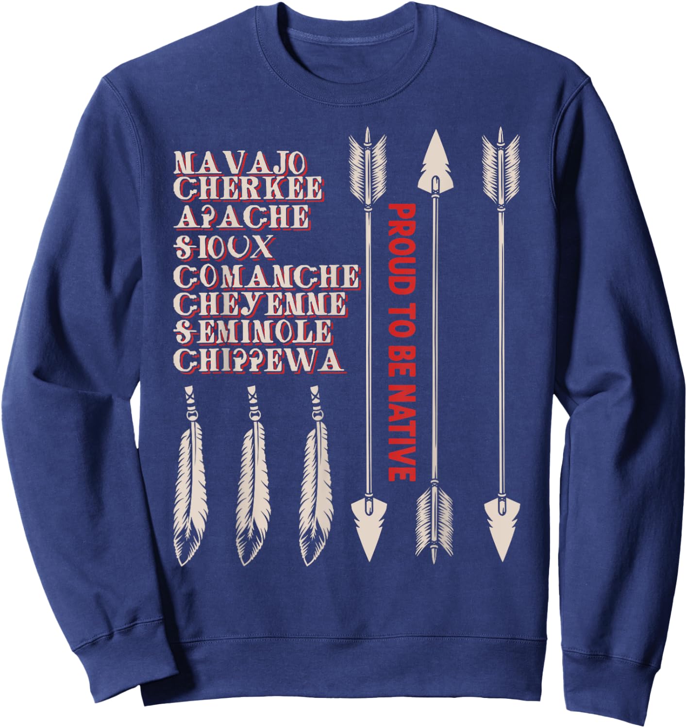 proud to be native Indian Native American Flag indigenous Kids Men Sweatshirt - Sweatshirt | Navy