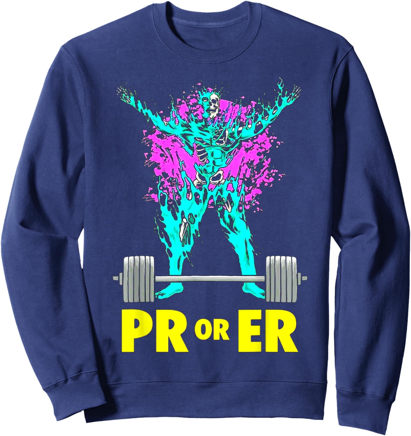 PR Or Er Weightlifting Bodybuilding workout Musclebuilding Sweatshirt - Sweatshirt | Navy