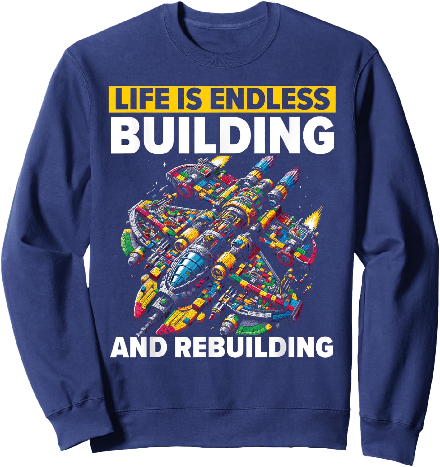 Master Builder Bricks Blocks Play Toys Building Blocks Sweatshirt - Sweatshirt | Navy