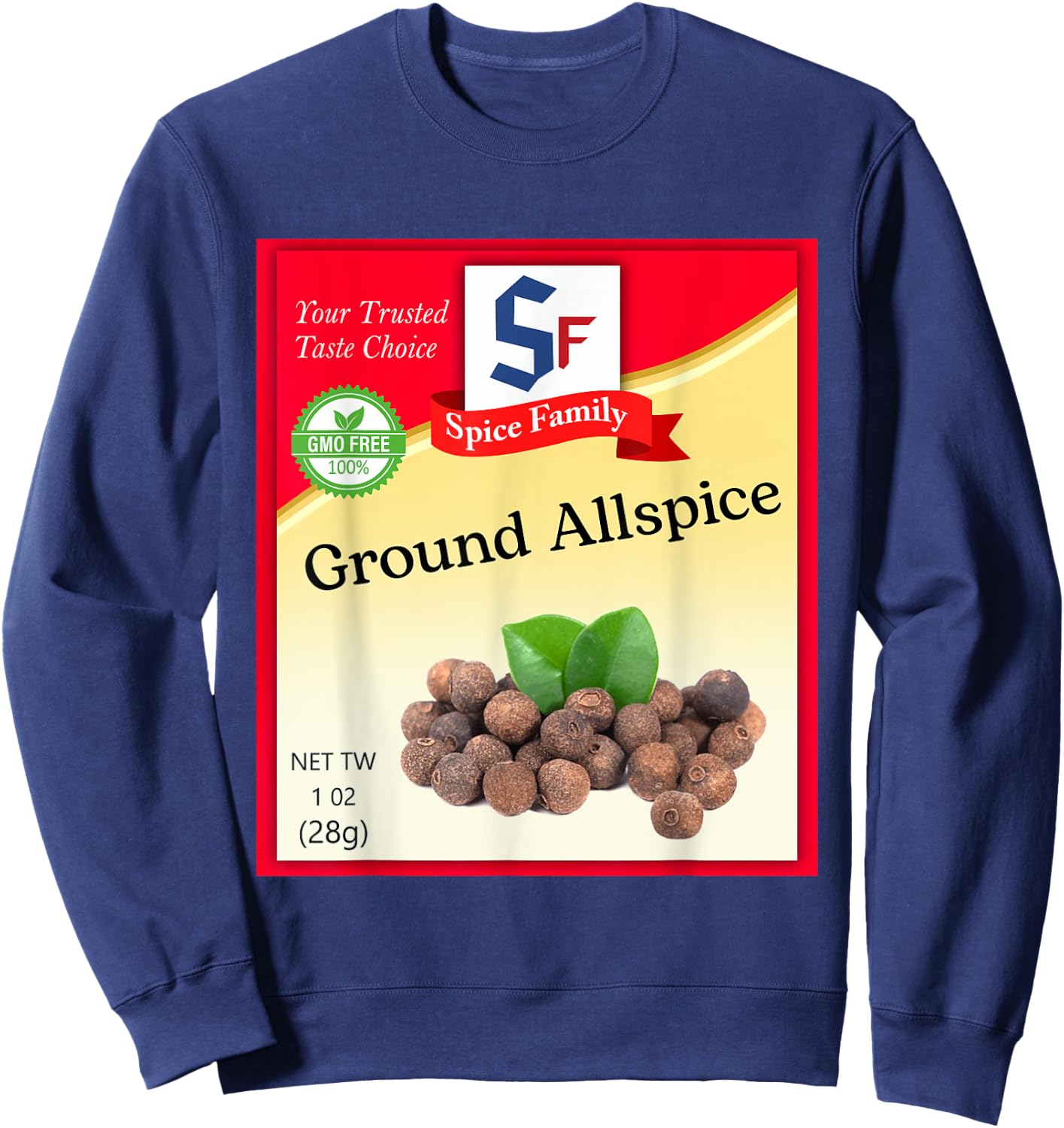 Ground Allspice Condiment Costume Holiday Spice Costumes Sweatshirt - Sweatshirt | Navy