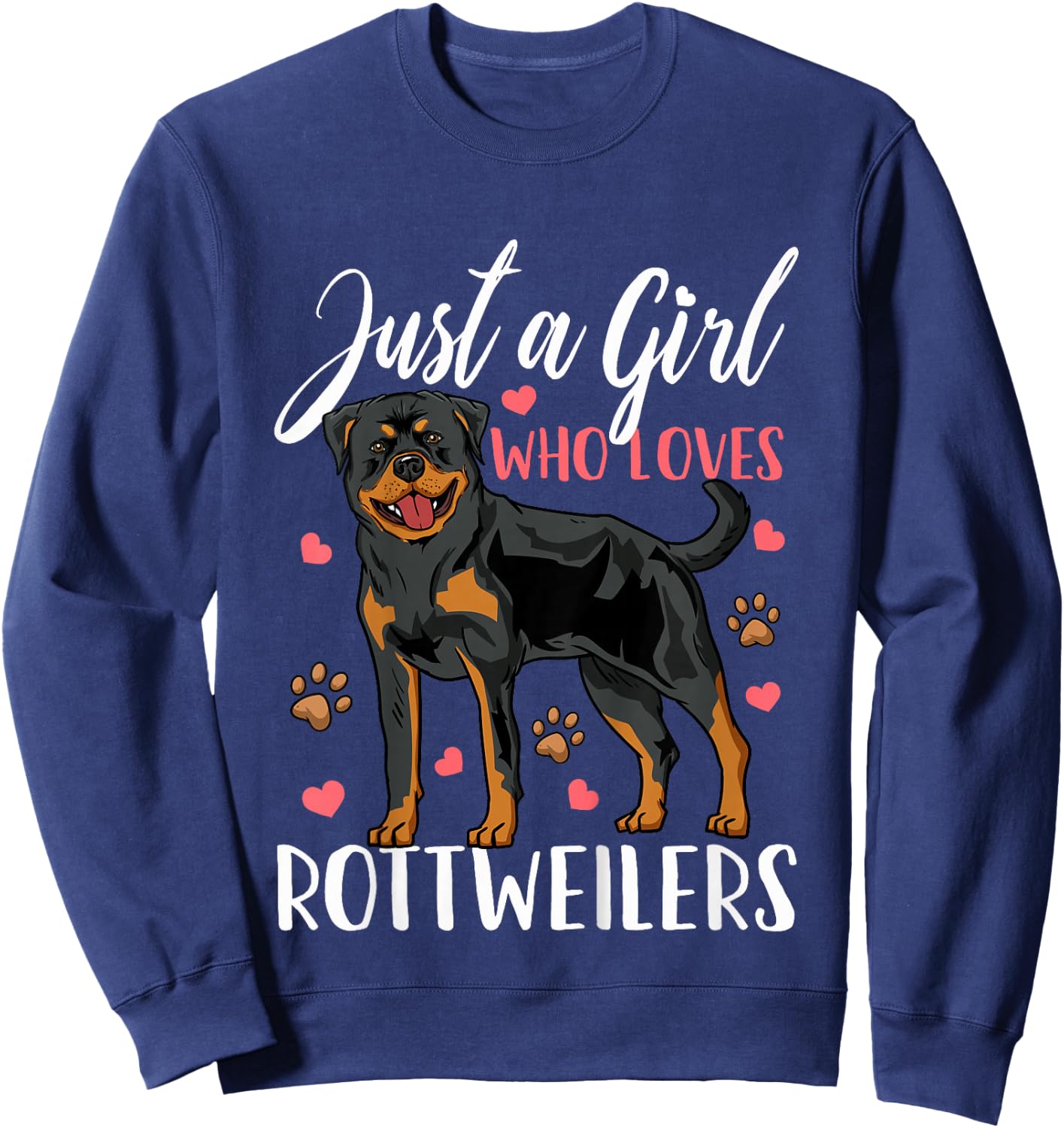 Kids Rottweiler Just A Girl Who Loves Rottweilers Gift Sweatshirt - Sweatshirt | Navy