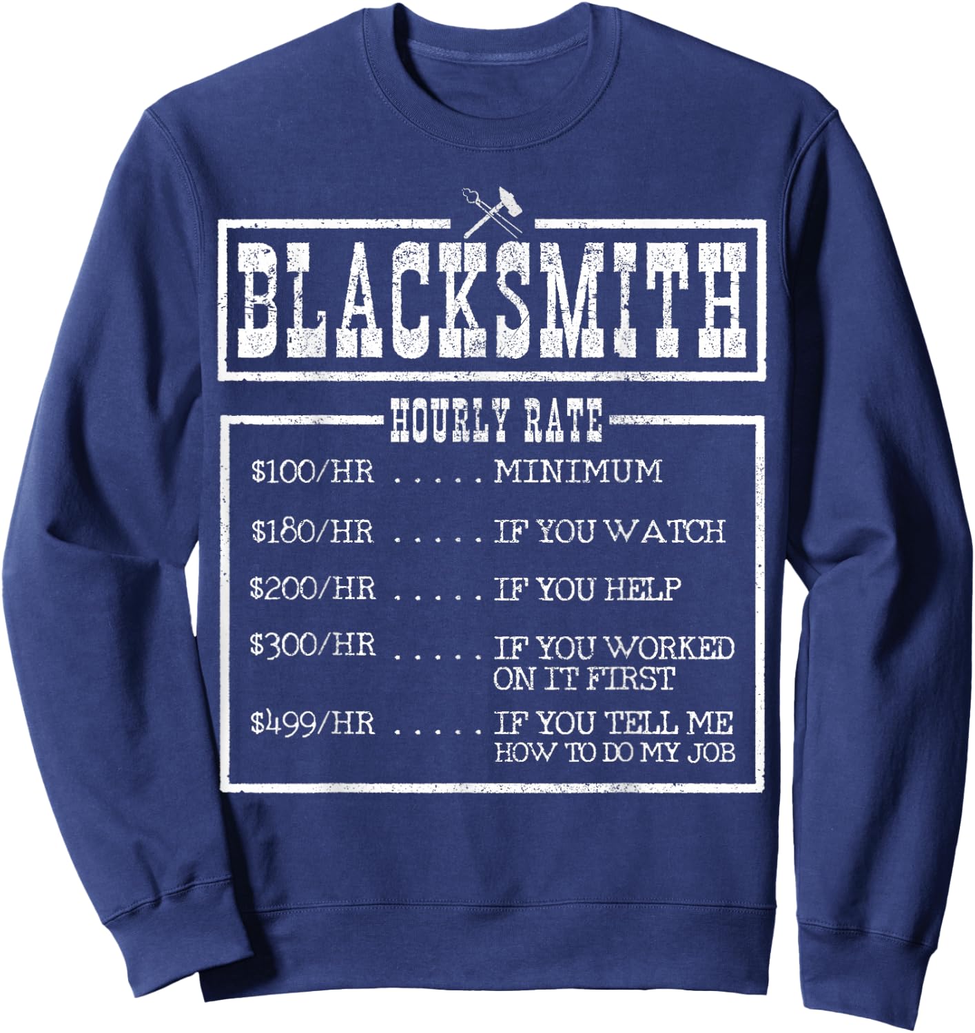 Blacksmith Blacksmith Blacksmith Saying Gift Sweatshirt - Sweatshirt | Navy
