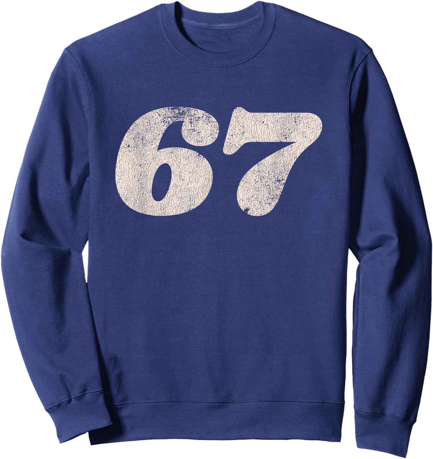 Number 67 (sixty-seven) Retro Motorcycle Racing Sweatshirt - Sweatshirt | Navy