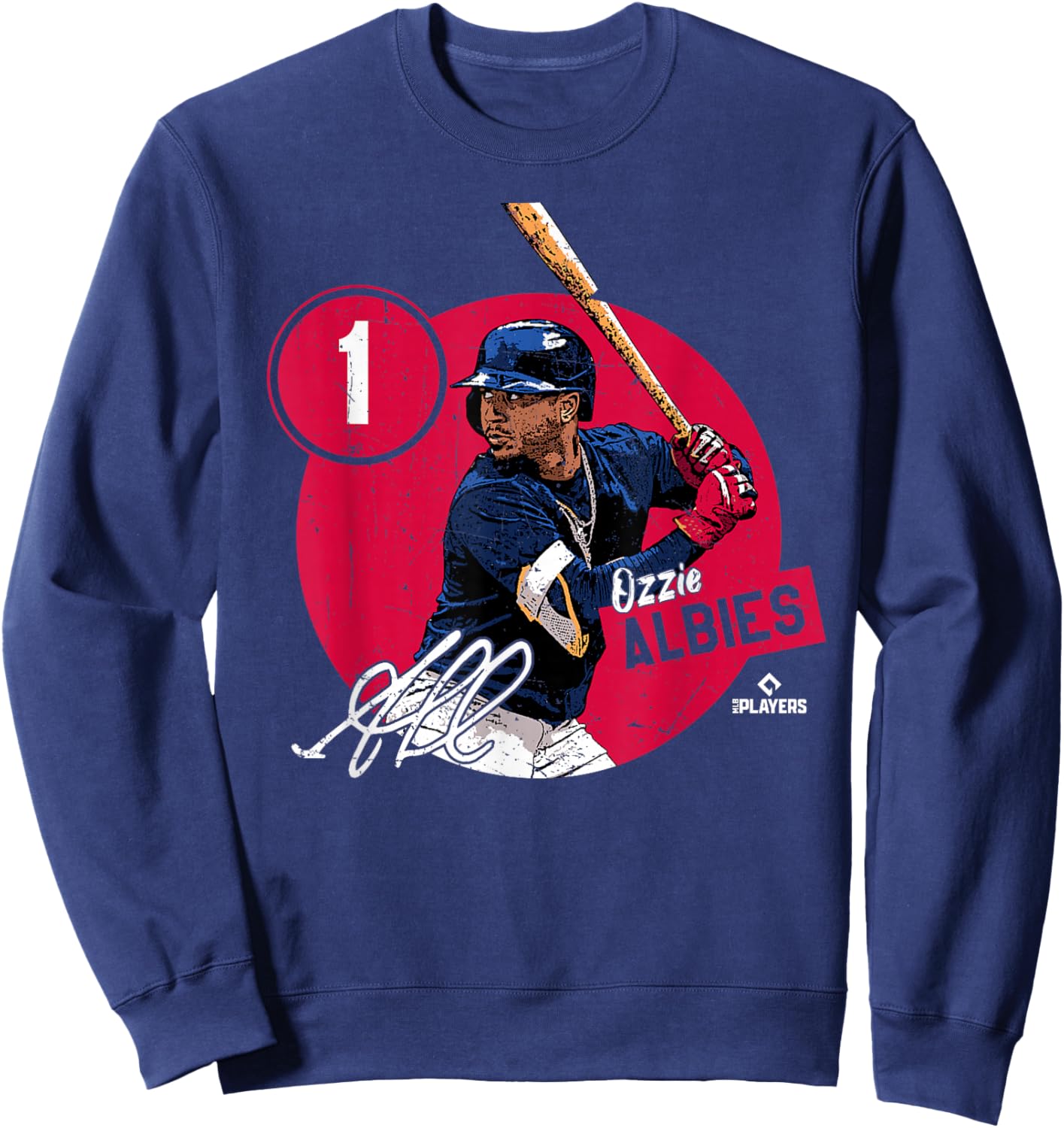 Ozzie Albies | Atlanta Baseball MLB Players | MLBALB4011 Sweatshirt - Sweatshirt | Navy