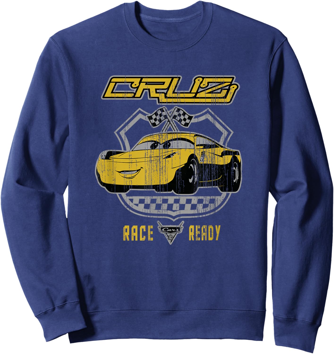 Disney Pixar Cars 3 Cruz Ramírez Race Ready Vintage Logo Sweatshirt - Sweatshirt | Navy