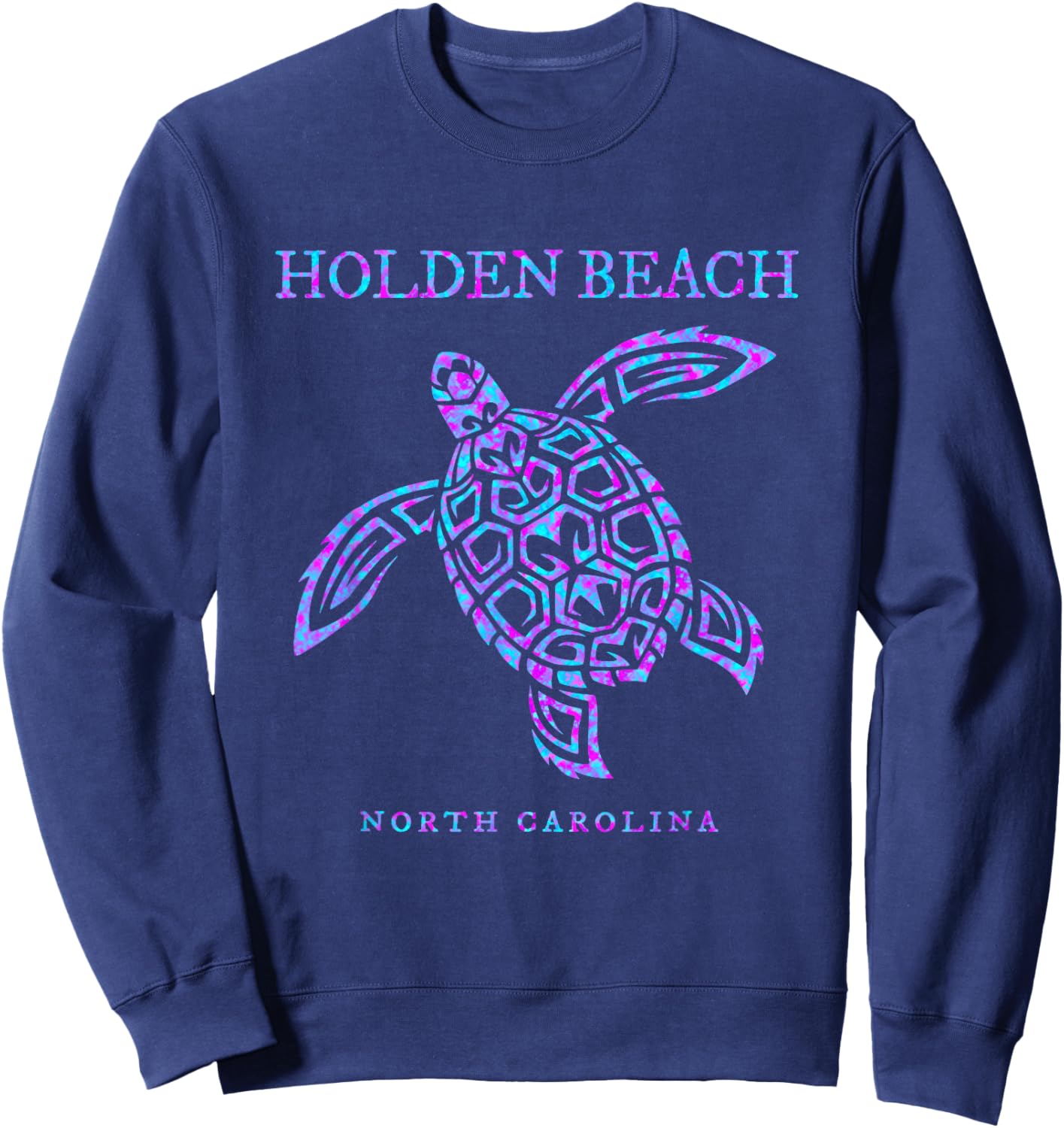 Holden Beach North Carolina Sea Turtle Vacation Souvenir Sweatshirt - Sweatshirt | Navy