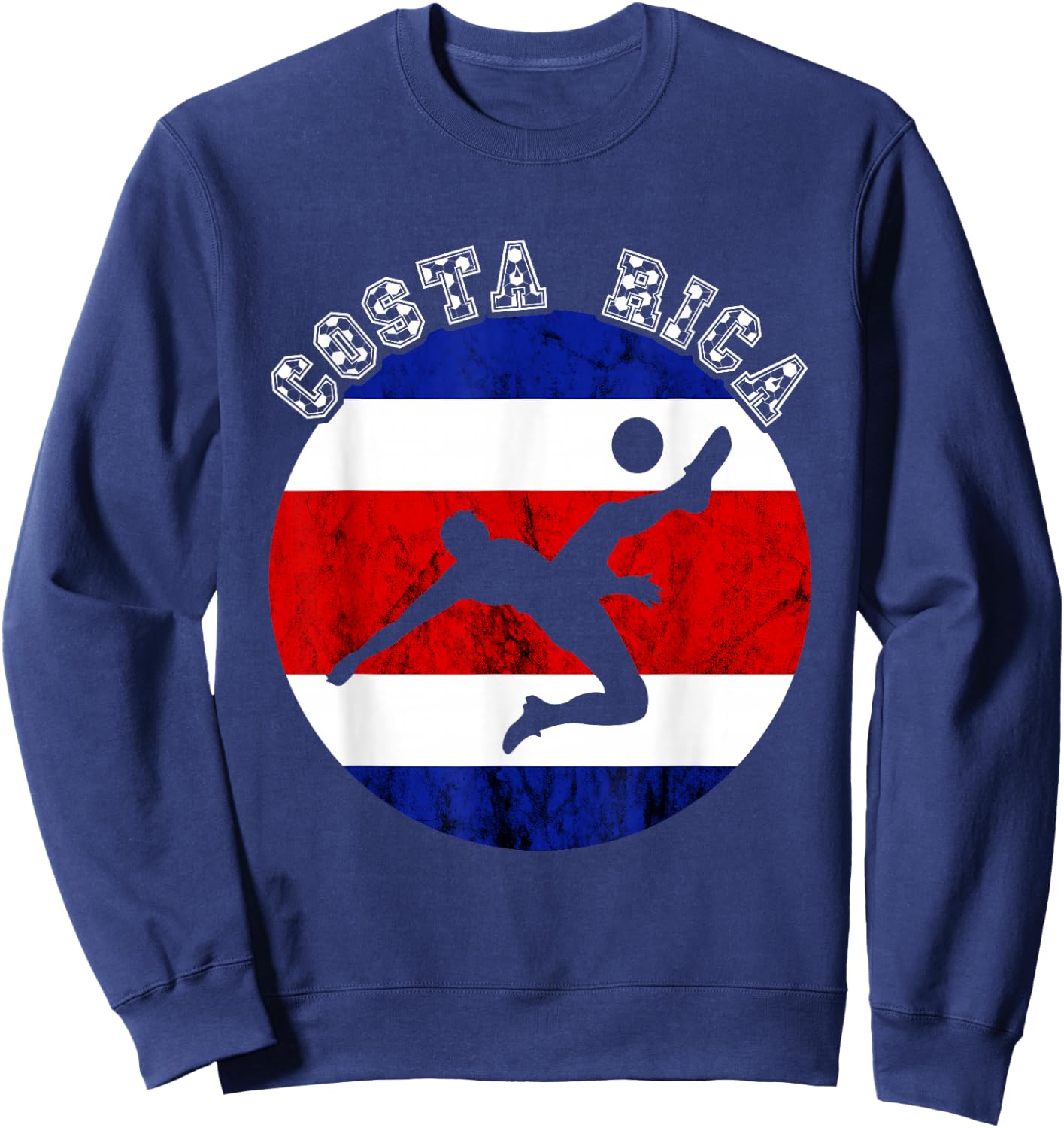 Costa Rican Soccer Team Vintage Costa Rica Flag Costa Rica Sweatshirt - Sweatshirt | Navy