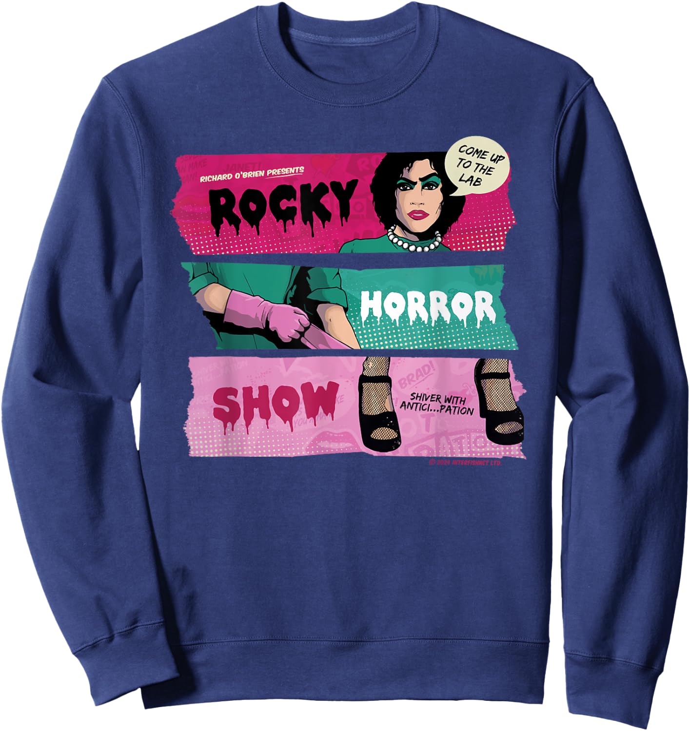 Rocky Horror Show Doctor Frank N Furter Come Up To The Lab Sweatshirt - Sweatshirt | Navy