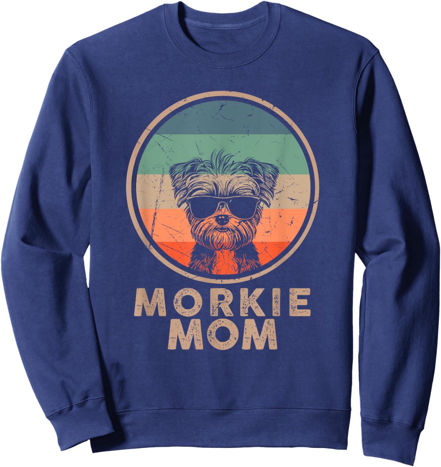 Vintage Morkie Dog Mom Gifts Retro Dog Mom Lover Sweatshirt - Sweatshirt | Navy