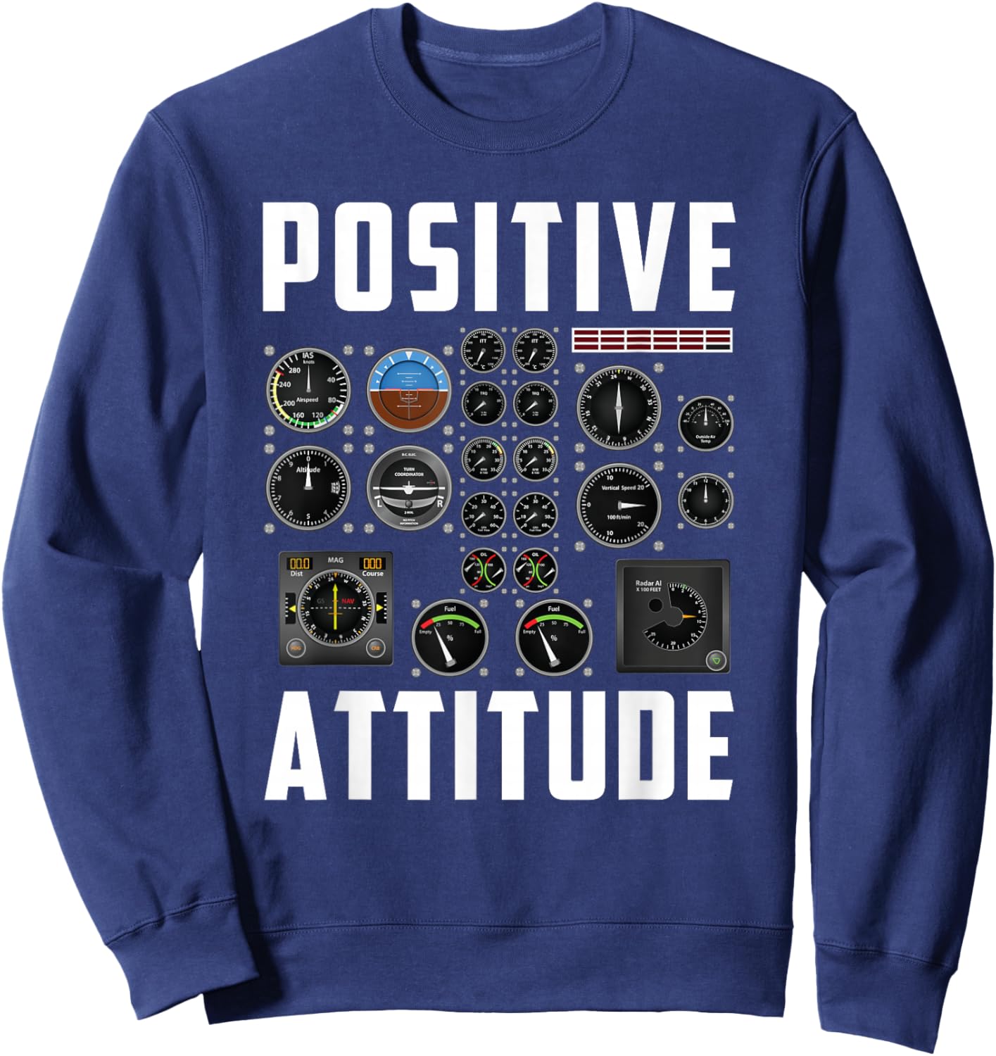 Positive Attitude Pilot Sweatshirt - Sweatshirt | Navy