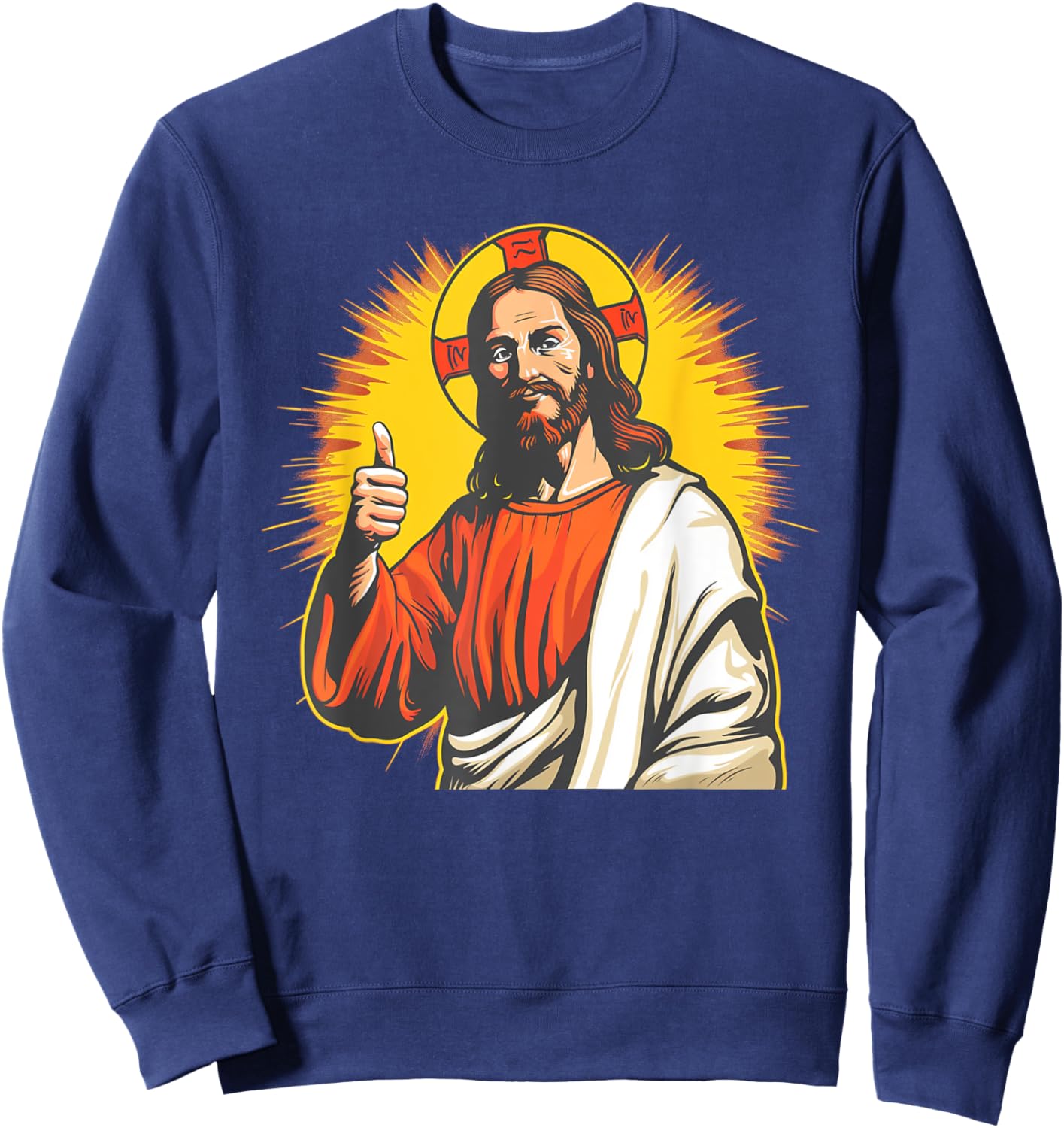 Amazing Jesus with Thumb up for Boys and Girls Sweatshirt - Sweatshirt | Navy