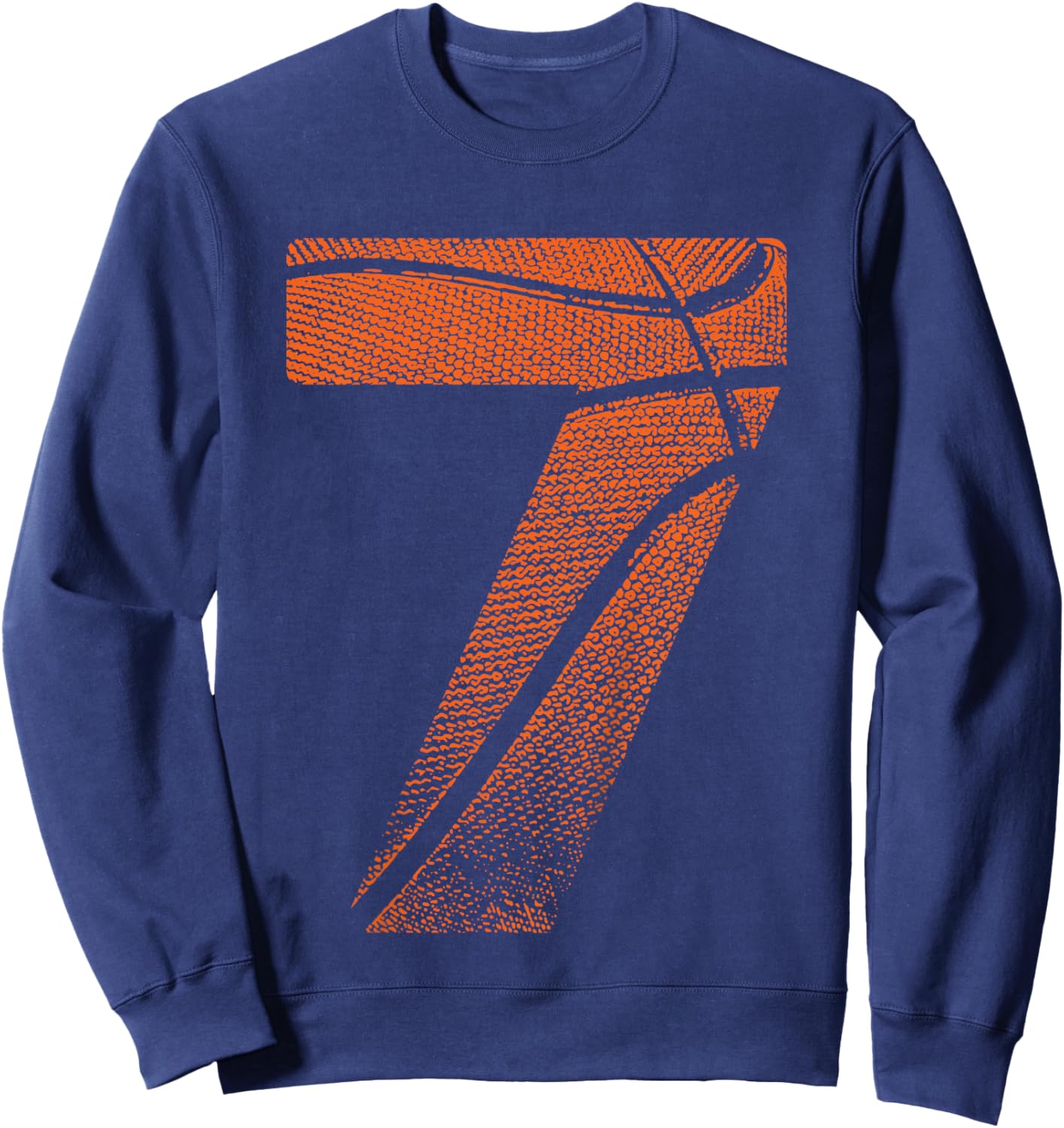 Kids 7th Birthday Boy Basketball Player Basketball 7 Years Old Sweatshirt - Sweatshirt | Navy