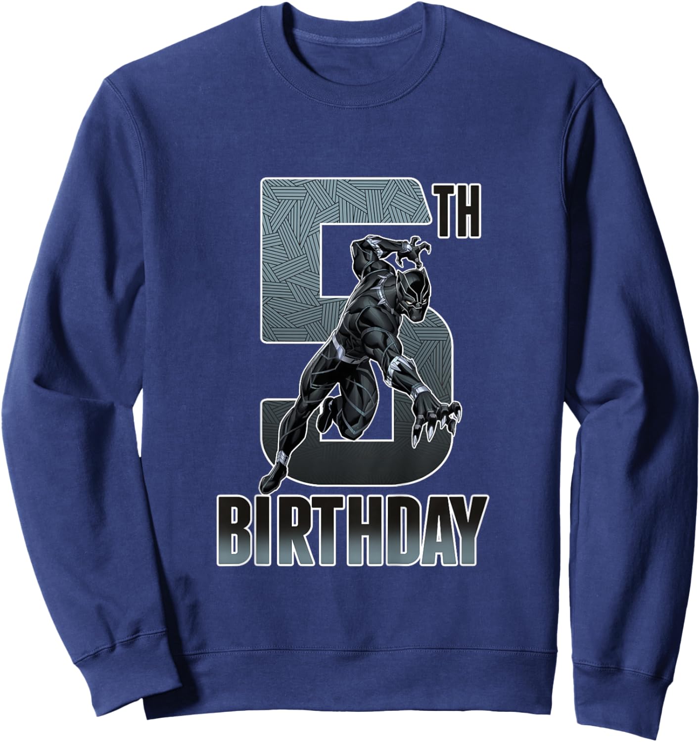 Kids Marvel Universe Classic Black Panther Epic 5th Birthday Sweatshirt - Sweatshirt | Navy