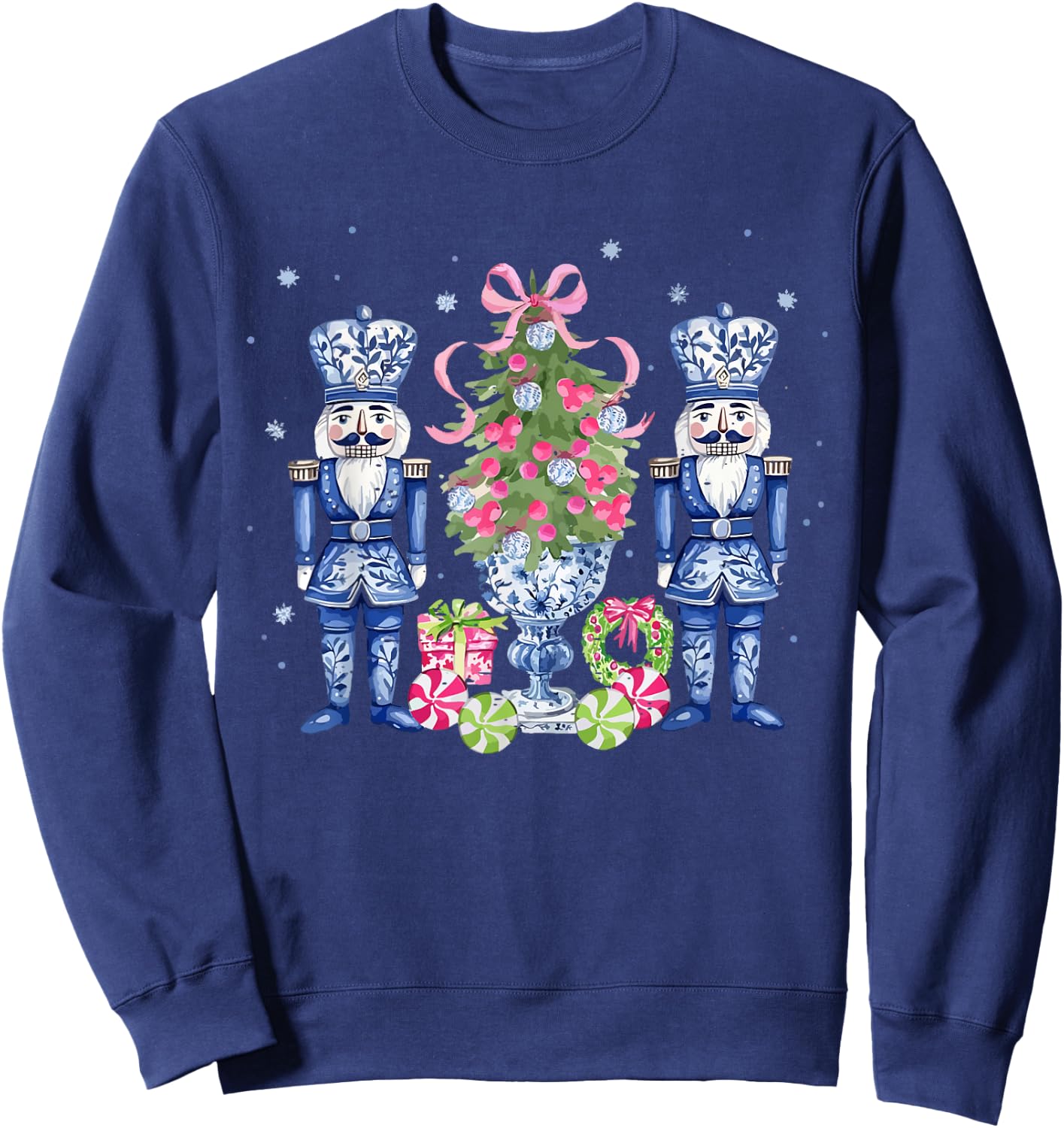 Funny Chinoiserie Nutcracker Christmas Holiday Cute Xmas Sweatshirt - Sweatshirt | Navy