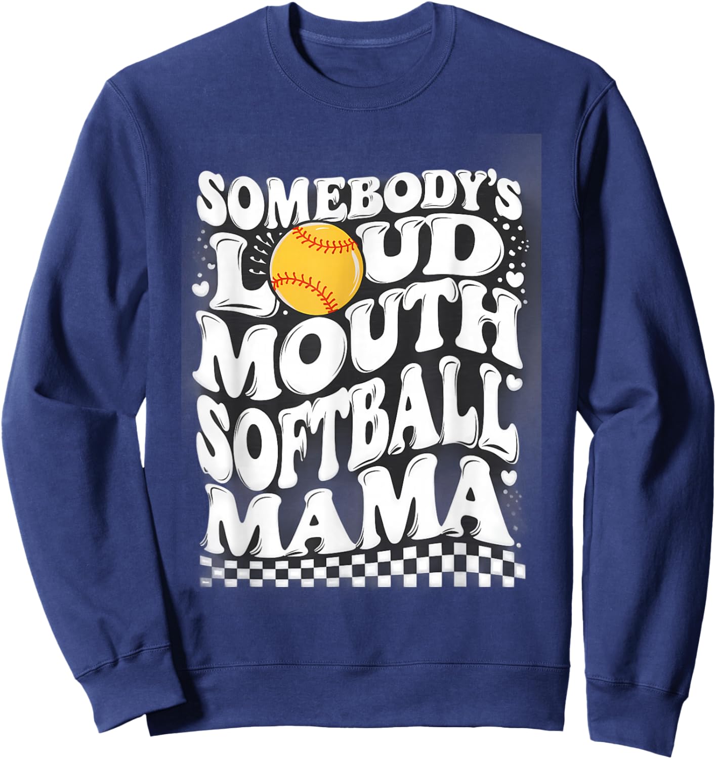 Somebody's Loud Mouth Softball Mama Sweatshirt - Sweatshirt | Navy