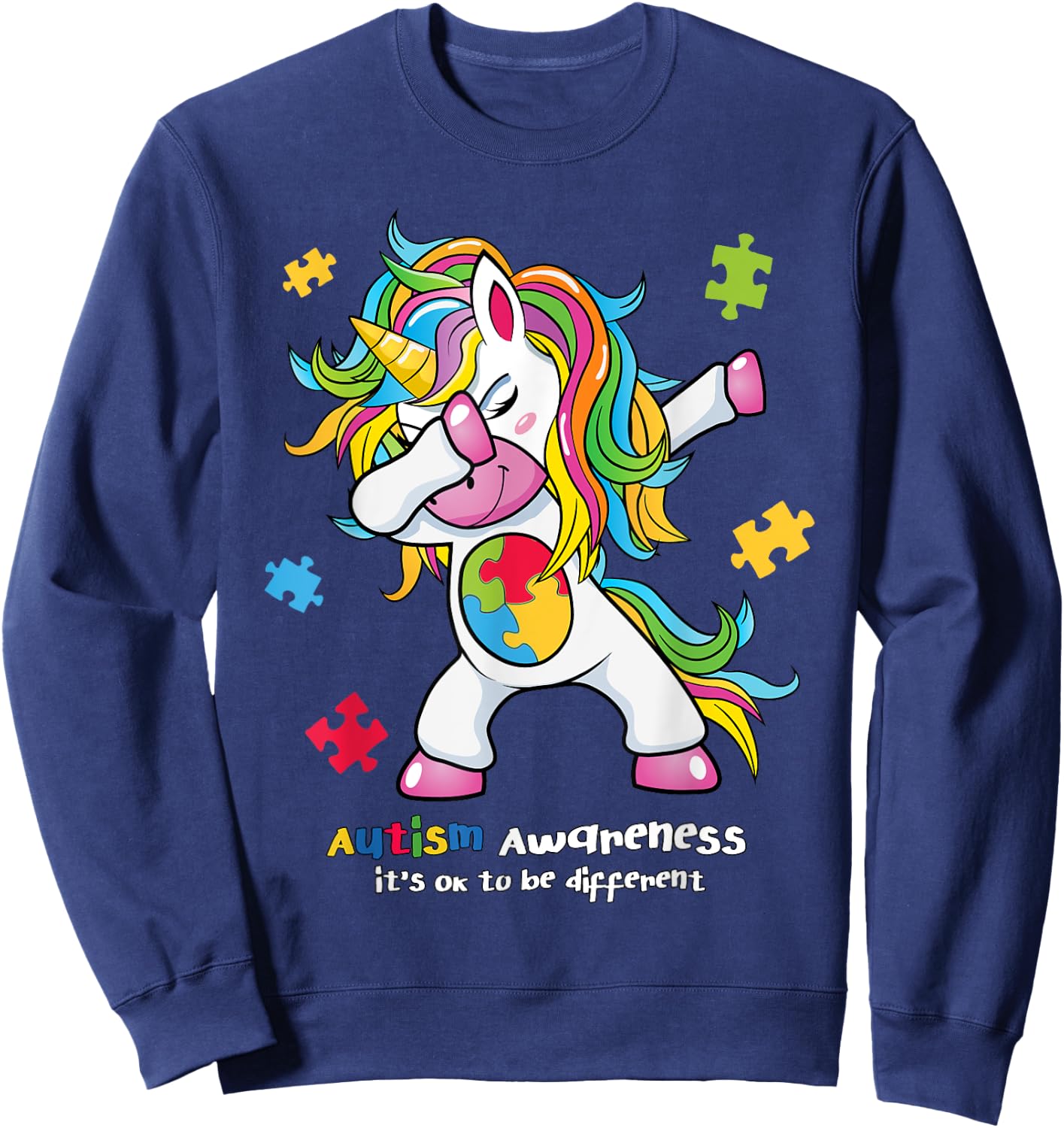 Autism Awareness - It's OK To Be Different Women Sweatshirt - Sweatshirt | Navy