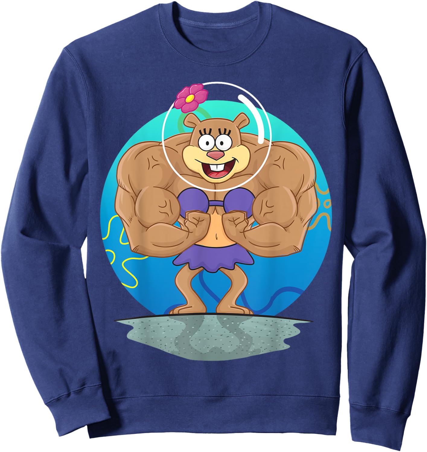 Mademark x SpongeBob SquarePants - Sandy Cheeks Muscle Sweatshirt - Sweatshirt | Navy