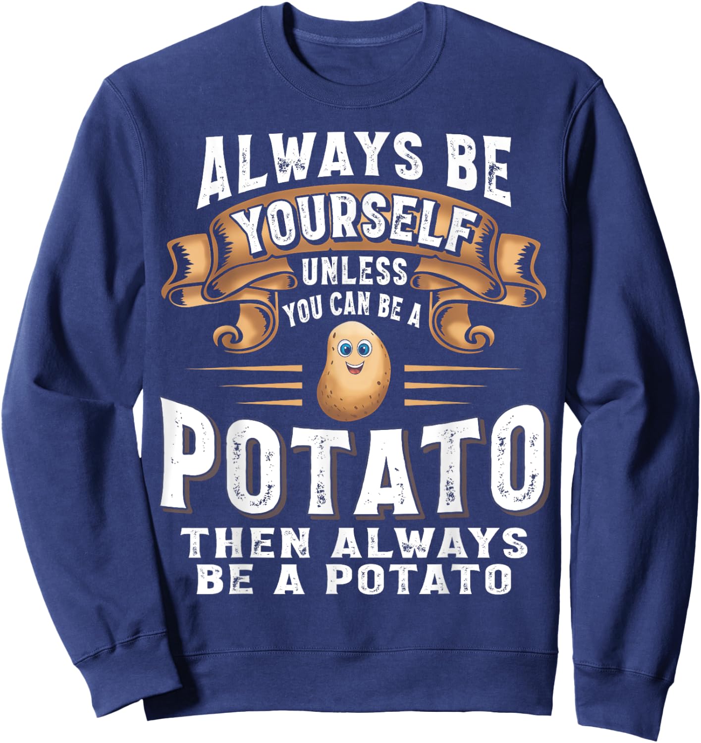 Potato Shirt Funny Cute Potato For Kids Boys Girls Sweatshirt - Sweatshirt | Navy