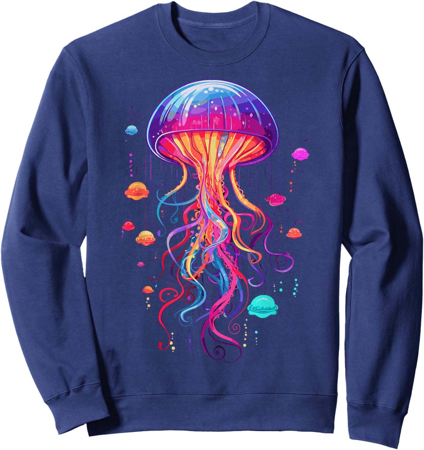 Jellyfish Ocean Animal Scuba Diving Rainbow Jelly Fish Sweatshirt - Sweatshirt | Navy