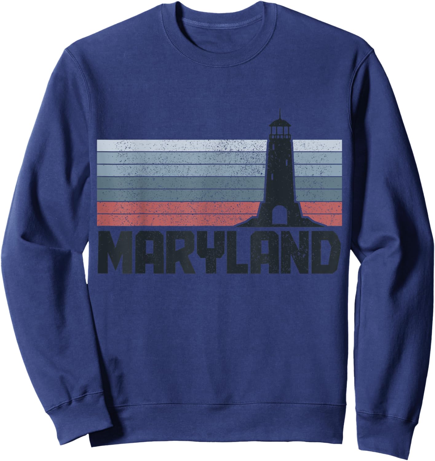 Maryland Lighthouse East Coast Pride Souvenir Vintage Sweatshirt - Sweatshirt | Navy