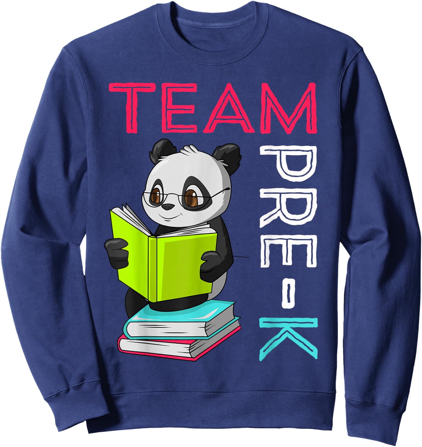 Panda Team Pre-K Teacher First Day Preschool Back to School Sweatshirt - Sweatshirt | Navy