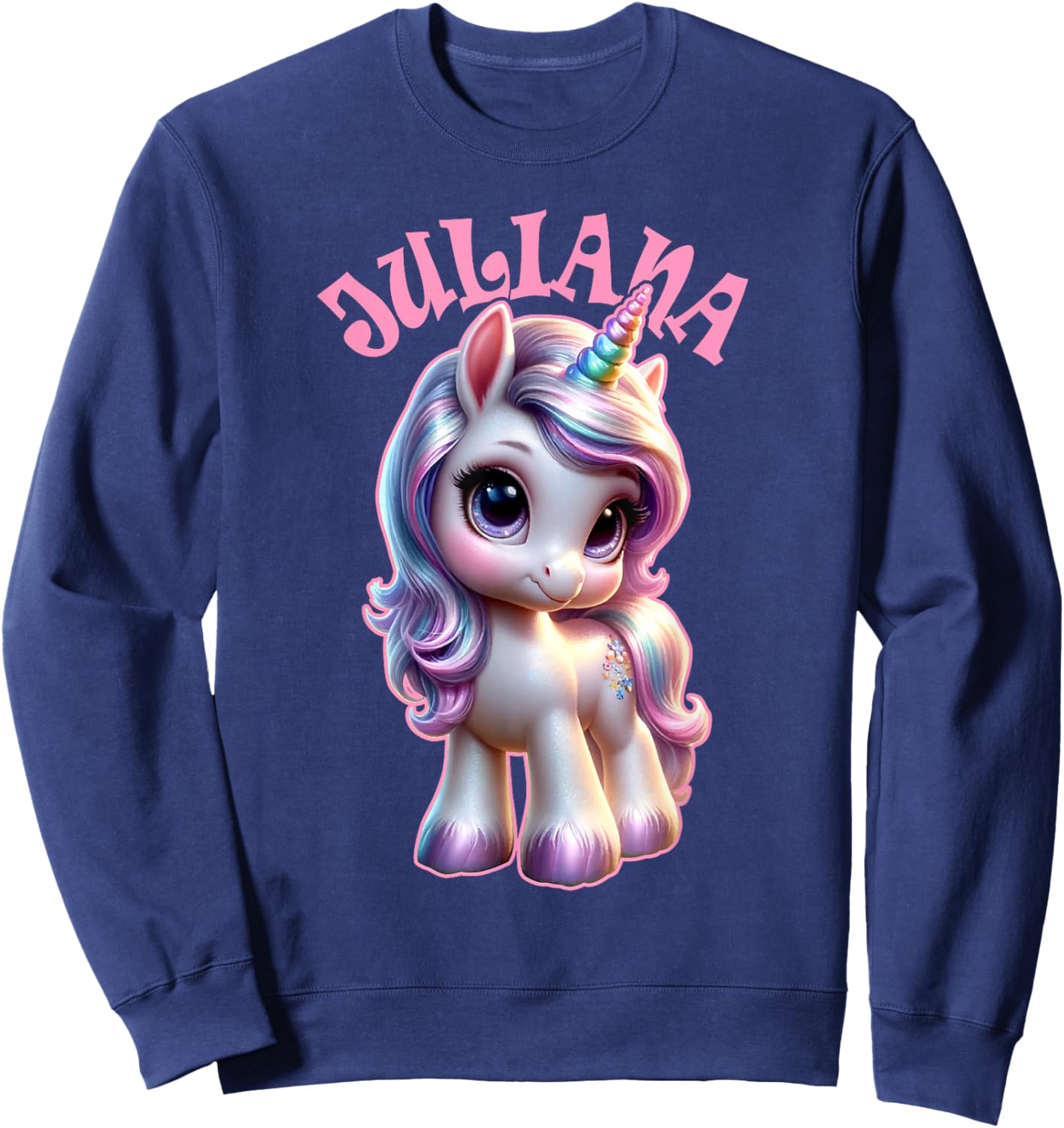 Juliana Cute Unicorn Design for Girls Name Juliana Sweatshirt - Sweatshirt | Navy