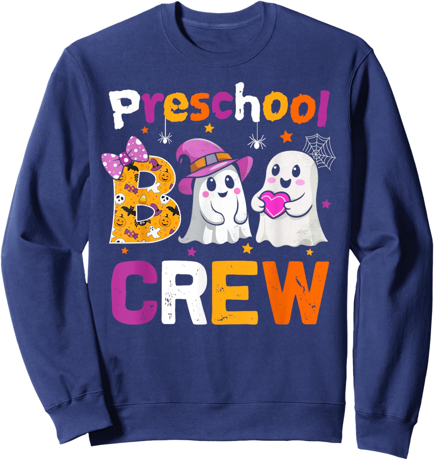 Preschool Boo Crew Funny Preschool Halloween Teacher Kids Sweatshirt - Sweatshirt | Navy