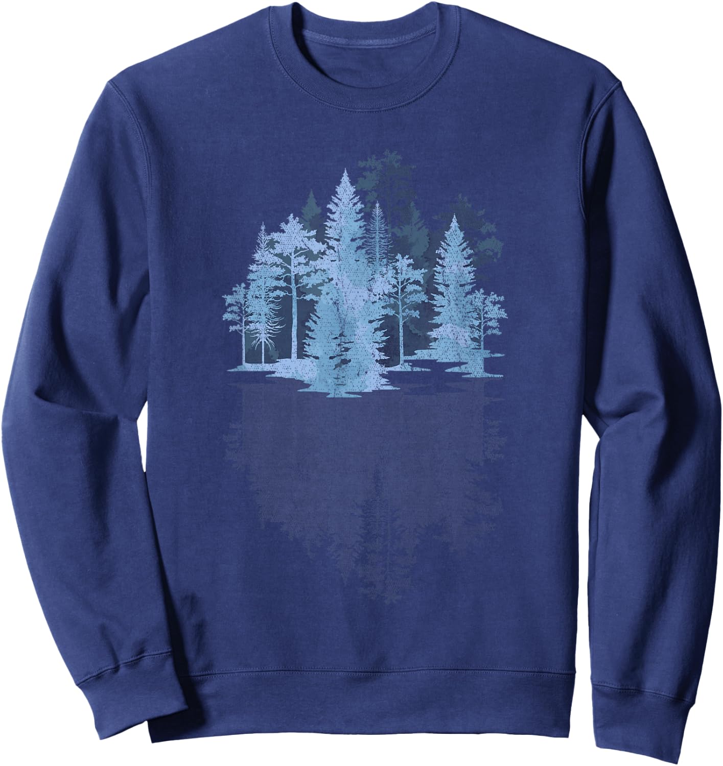 Nature Trees Reflection Outdoors Wildlife Forest Sweatshirt - Sweatshirt | Navy