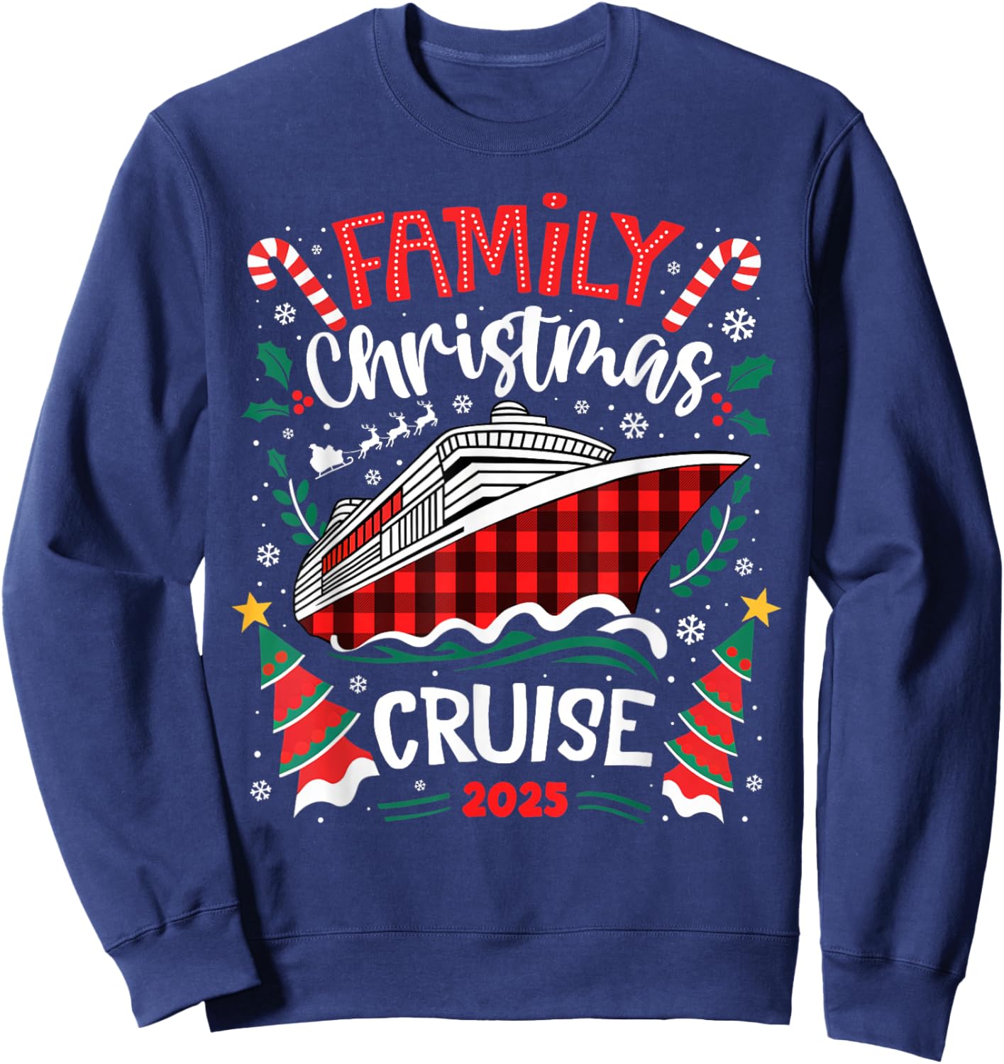 Family Christmas Cruise 2025 Family Matching Merry Christmas Sweatshirt - Sweatshirt | Navy