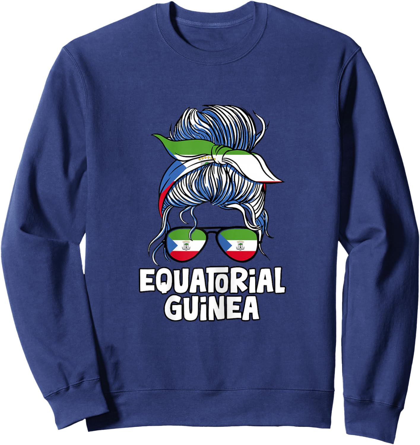 Equatorial Guinea Girl African Girls Flag Sweatshirt - Sweatshirt | Navy