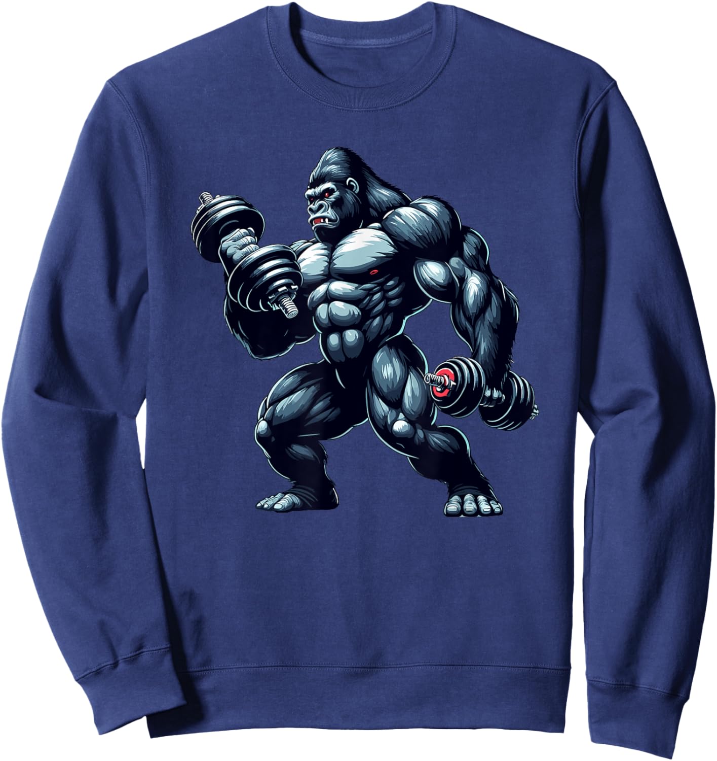 Gorilla Bodybuilder Gym Weightlifting Workout Motivation Sweatshirt - Sweatshirt | Navy