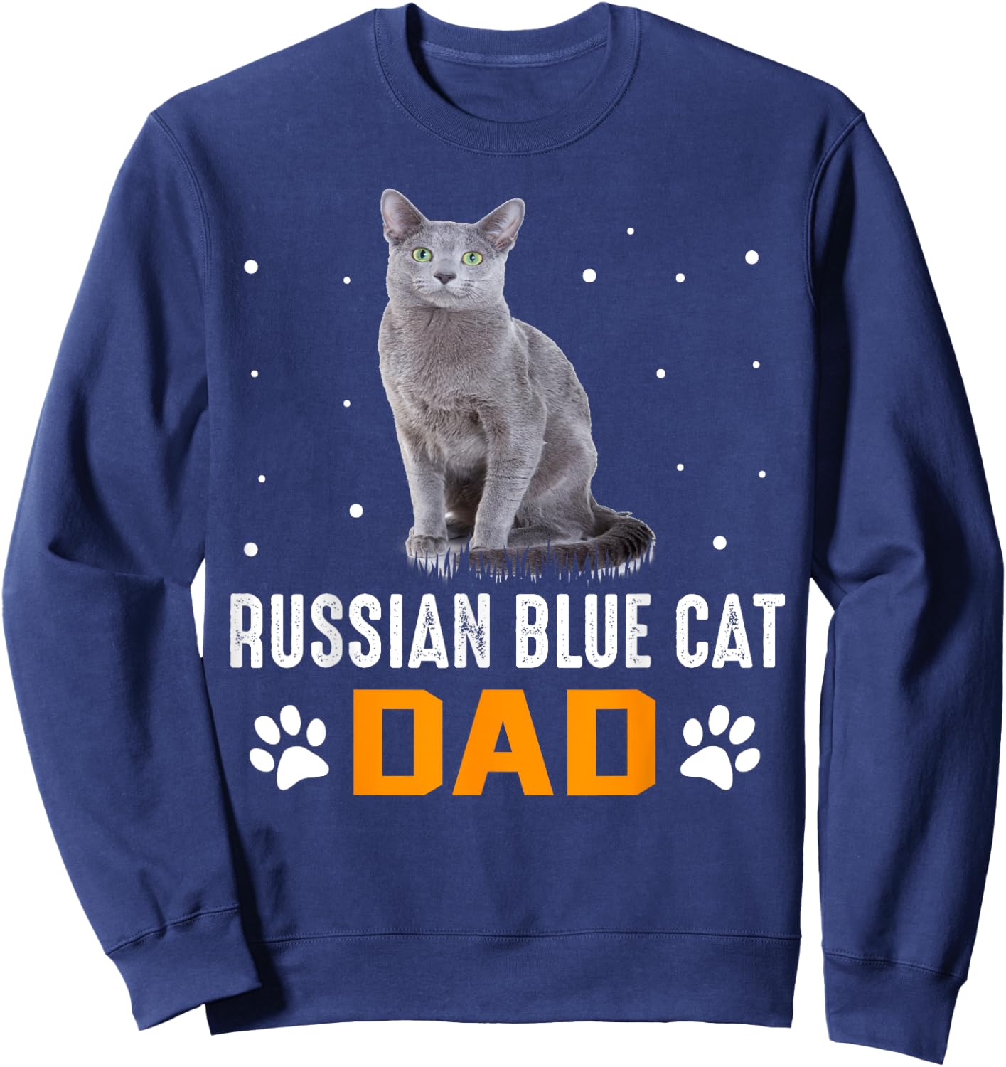 Cat - Russian Blue Dad - Russian Blue Cat Sweatshirt - Sweatshirt | Navy
