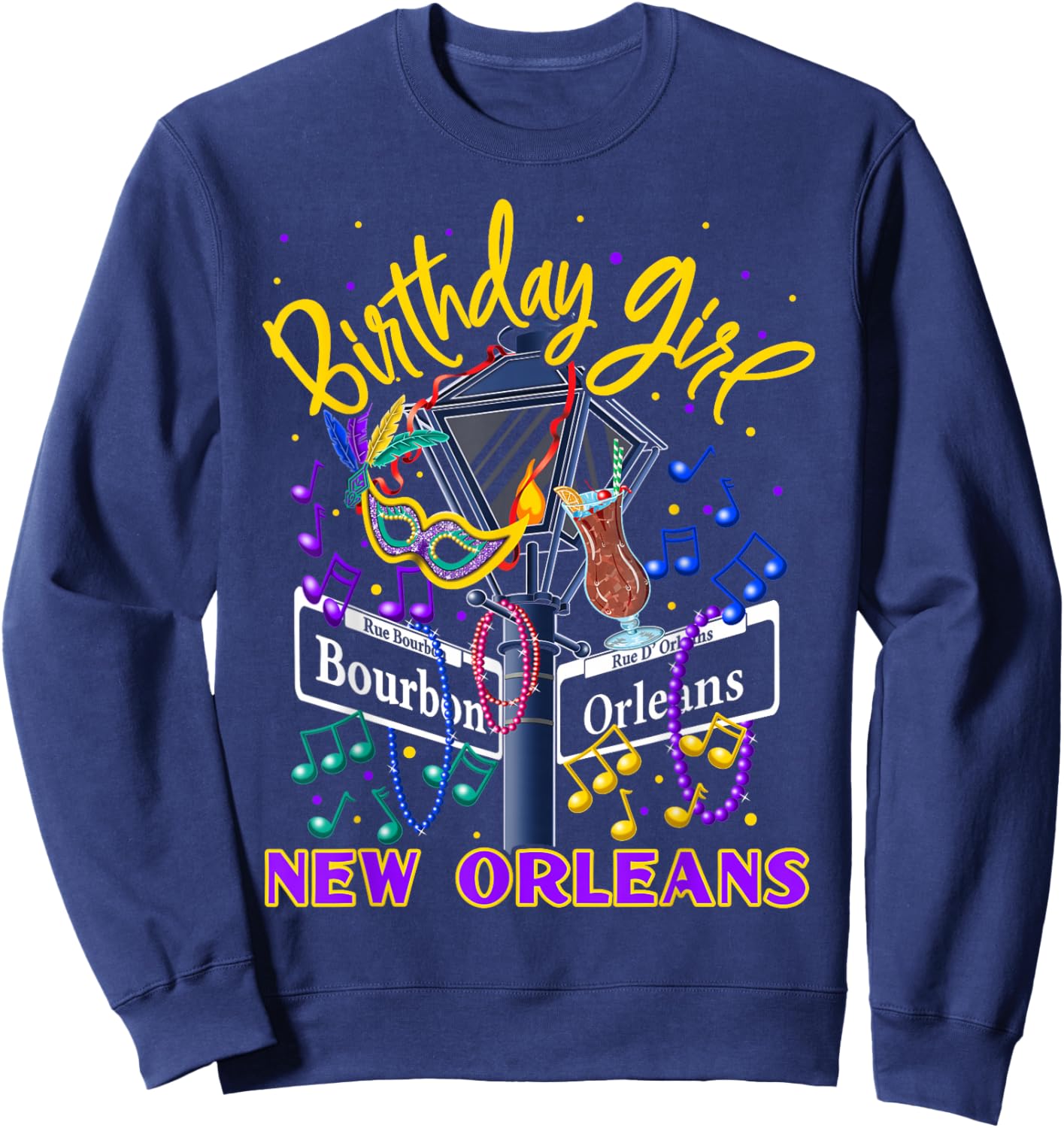 New Orleans Birthday Girl's French Quarter Birthday Trip Sweatshirt - Sweatshirt | Navy