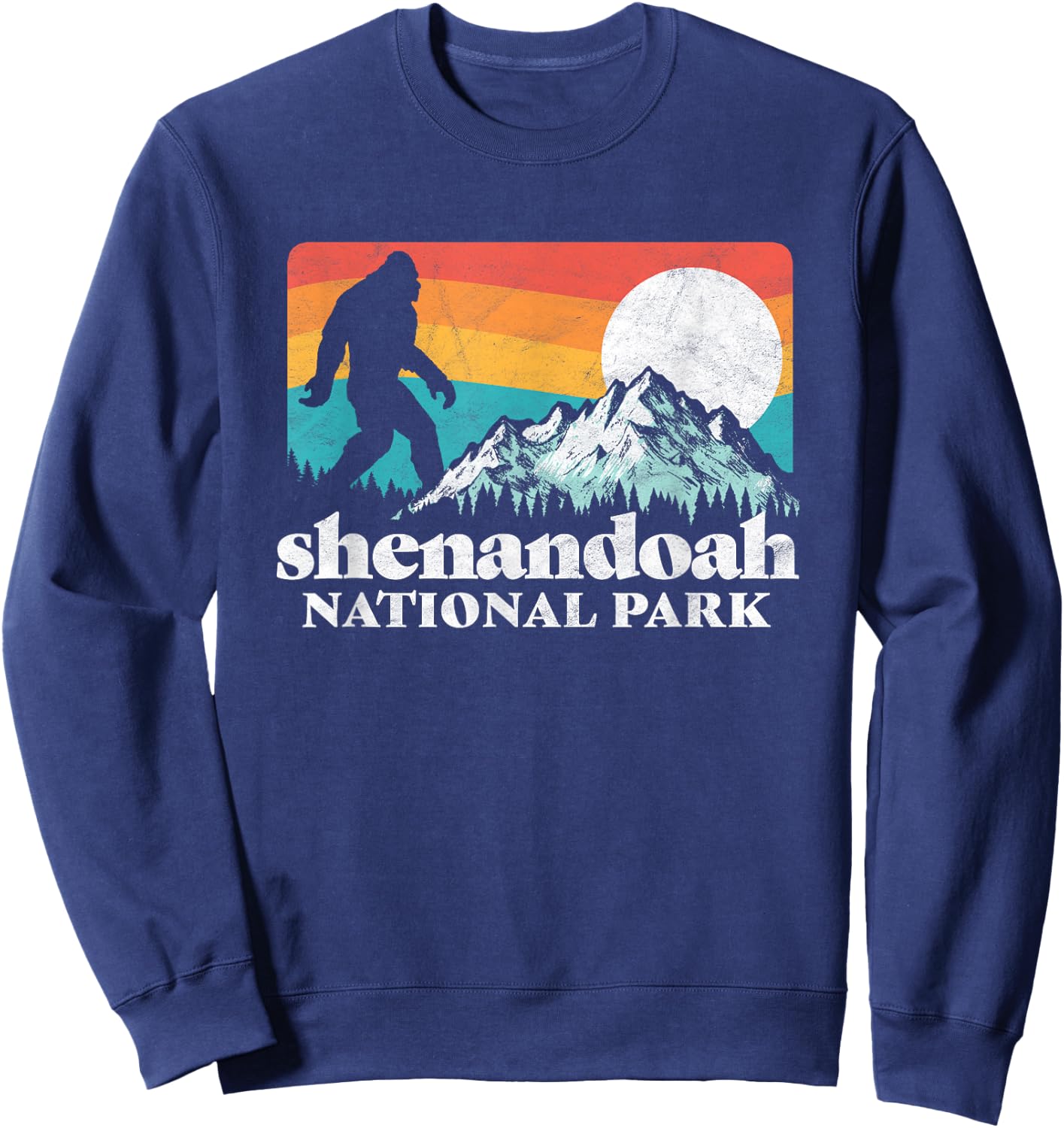 Shenandoah National Park Virginia Bigfoot Mountains Graphic Sweatshirt - Sweatshirt | Navy