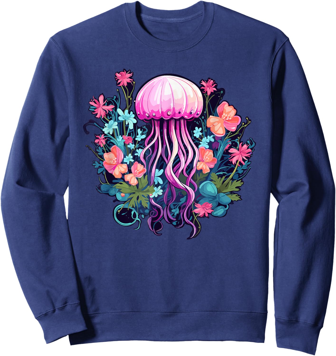 Cute Jellyfish Costume Jelly Fish Sea Ocean Girls Sweatshirt - Sweatshirt | Navy
